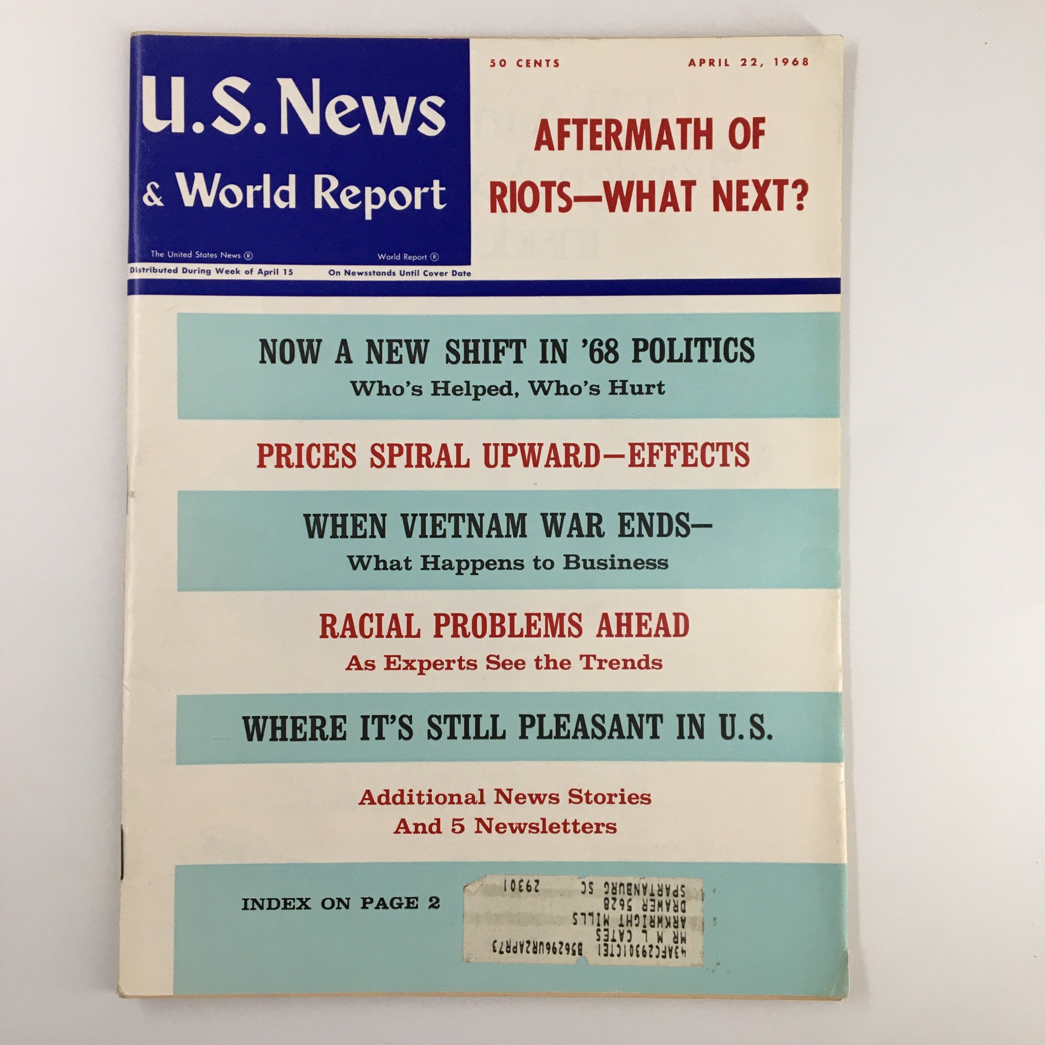 US News & World Report Magazine April 22 1968 Aftermath of Riots, What's Next?