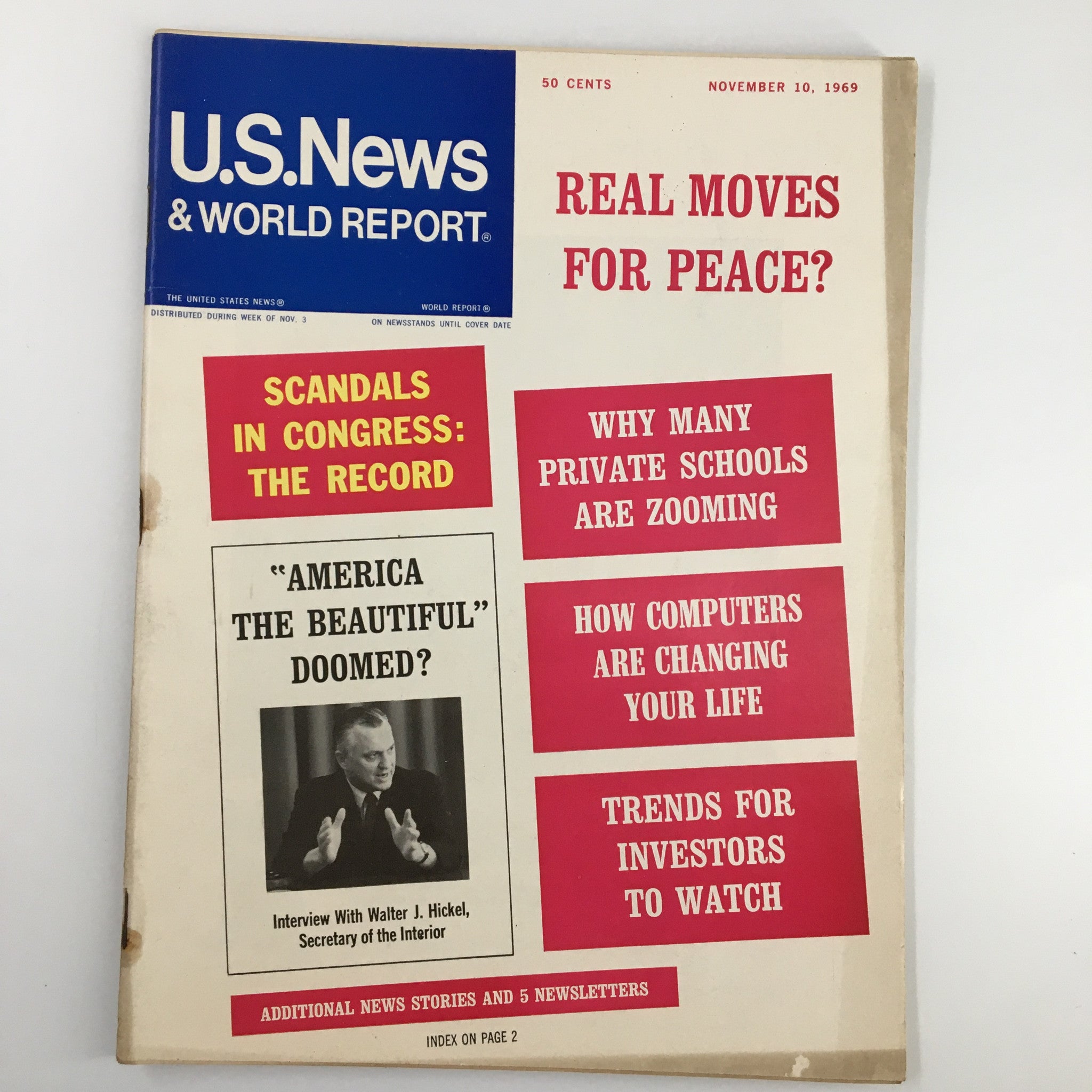 US News & World Report Magazine November 10 1969 Interview with Walter J. Hickel