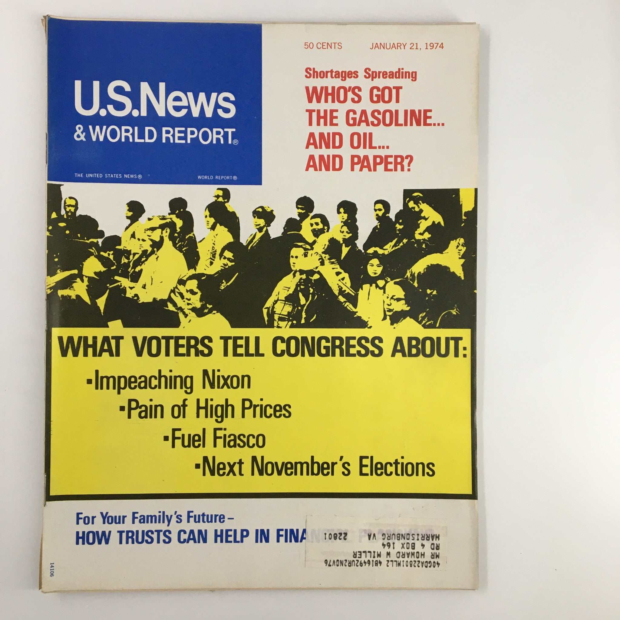 US News & World Report Magazine January 21 1974 Who's Got The Gasoline Oil Paper