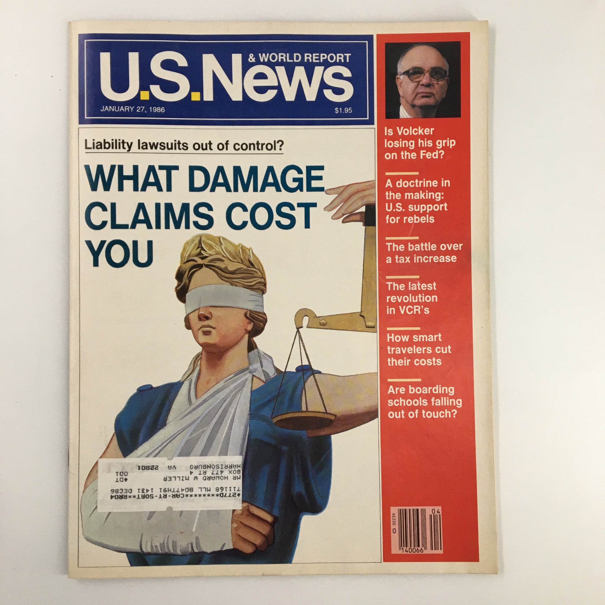 US News & World Report Magazine January 27 1986 What Damage Claims Cost You VG