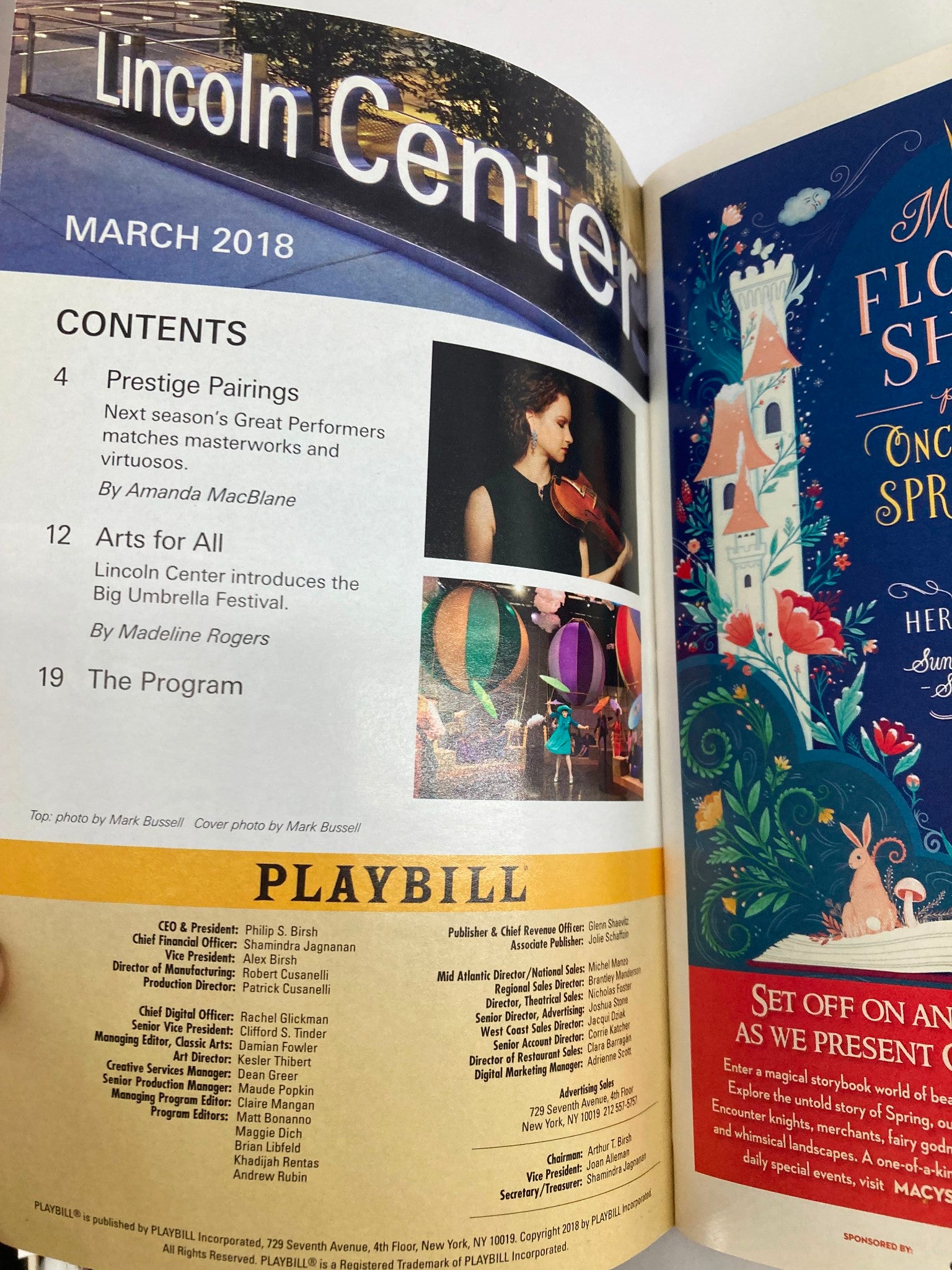 2018 Playbill Lincoln Center Hazamir The International Jewish Teen Choir