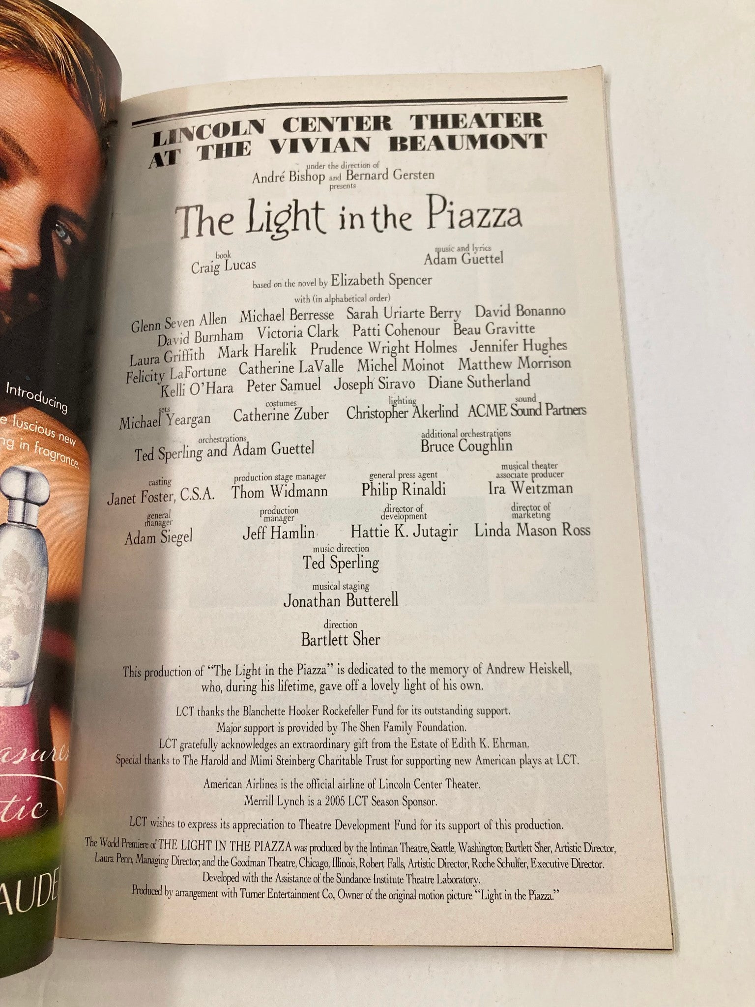 2005 Playbill The Vivian Beaumont Victoria Clark in The Light in the Piazza