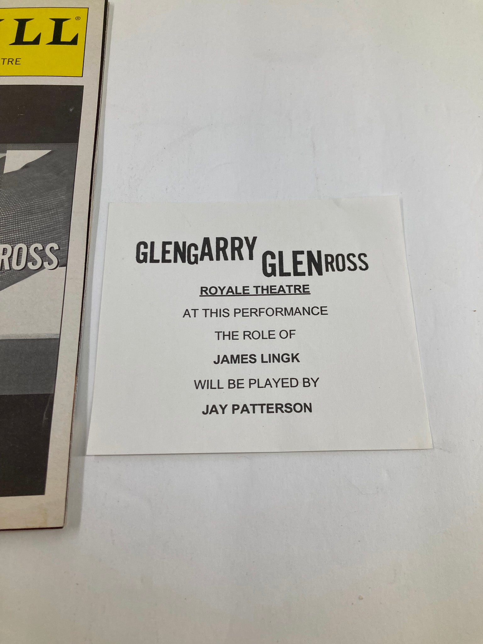 2005 Playbill Bernard B. Jacobs Theatre Alan Alda in Glenn Garry, Glenn Ross