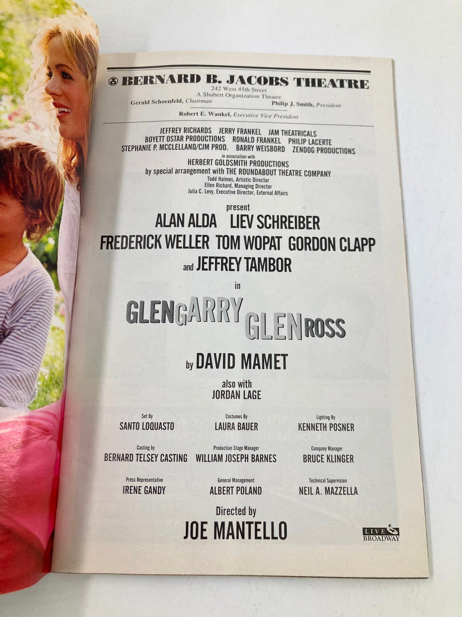 2005 Playbill Bernard B. Jacobs Theatre Alan Alda in Glenn Garry, Glenn Ross