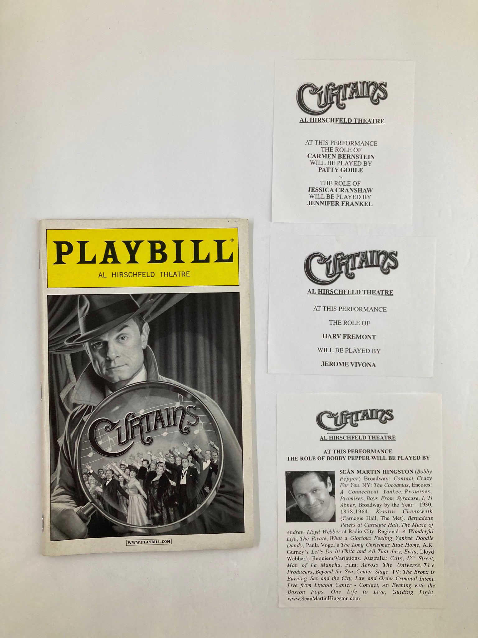 2008 Playbill Al Hirschfeld Theatre David Hyde Pierce, Debra Monk in Curtains