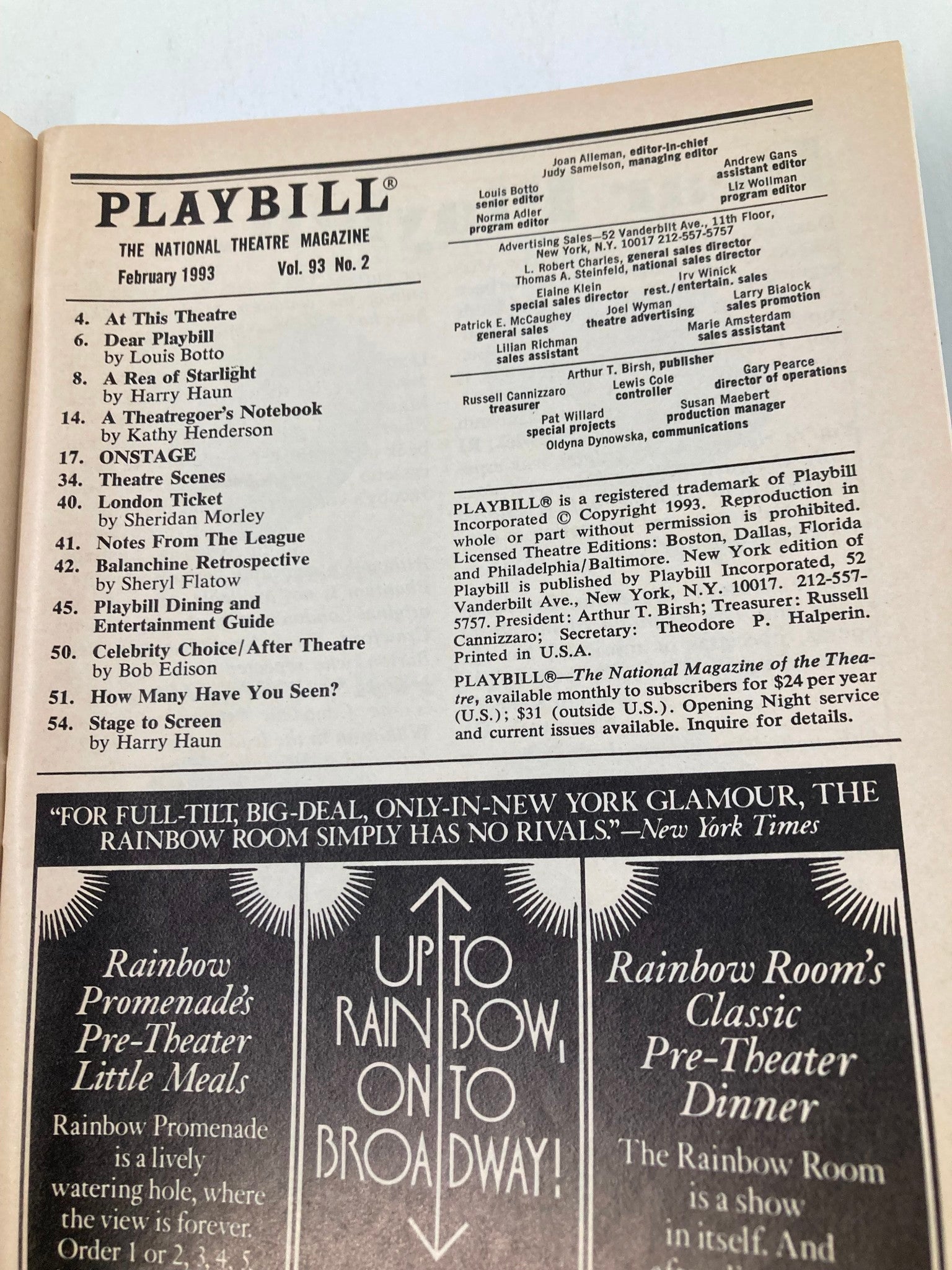 1993 Playbill Royale Theatre James Belushi in Conversations With My Father