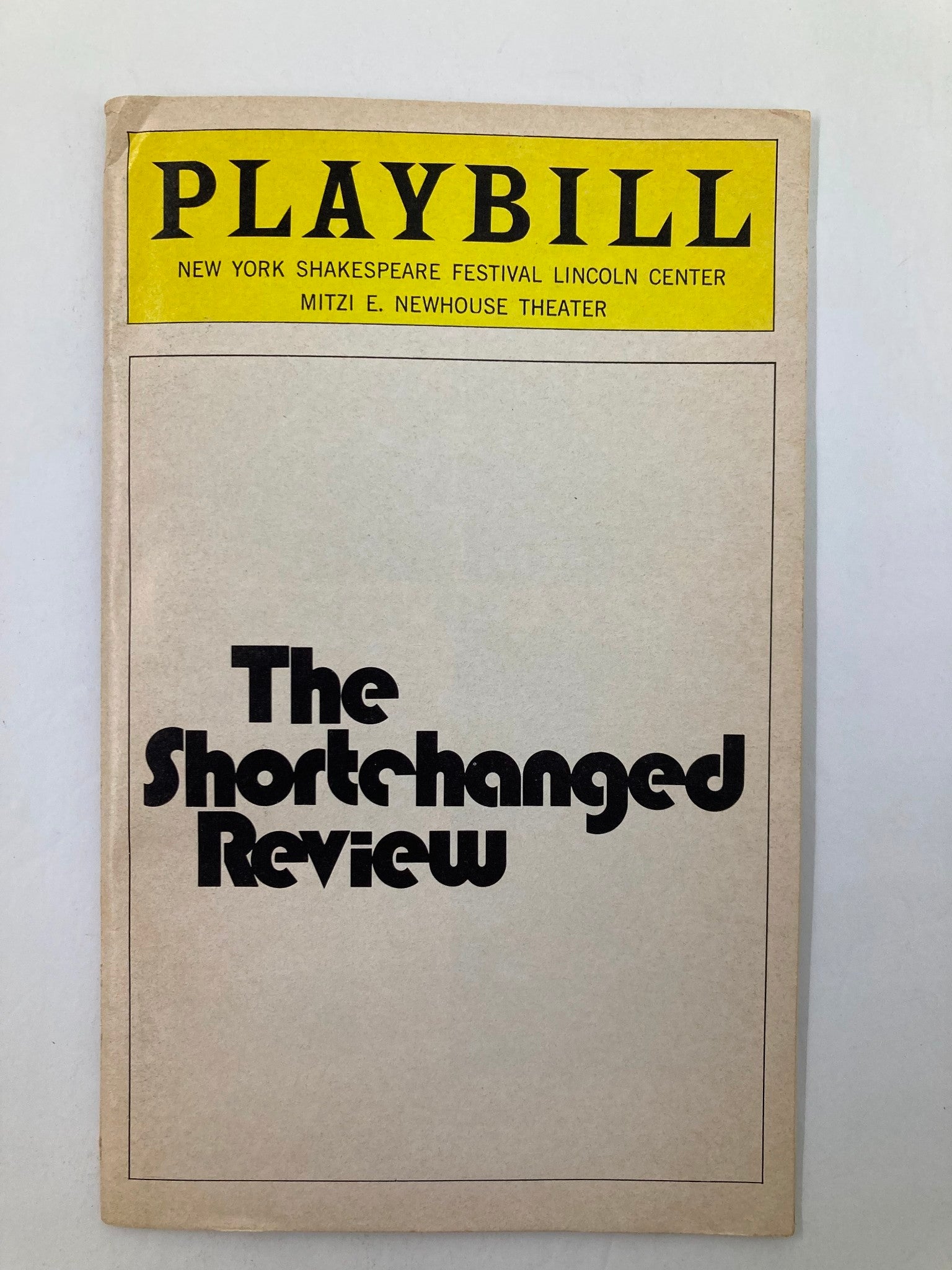 1976 Playbill New York Shakespeare Festival The Shortchanged Review