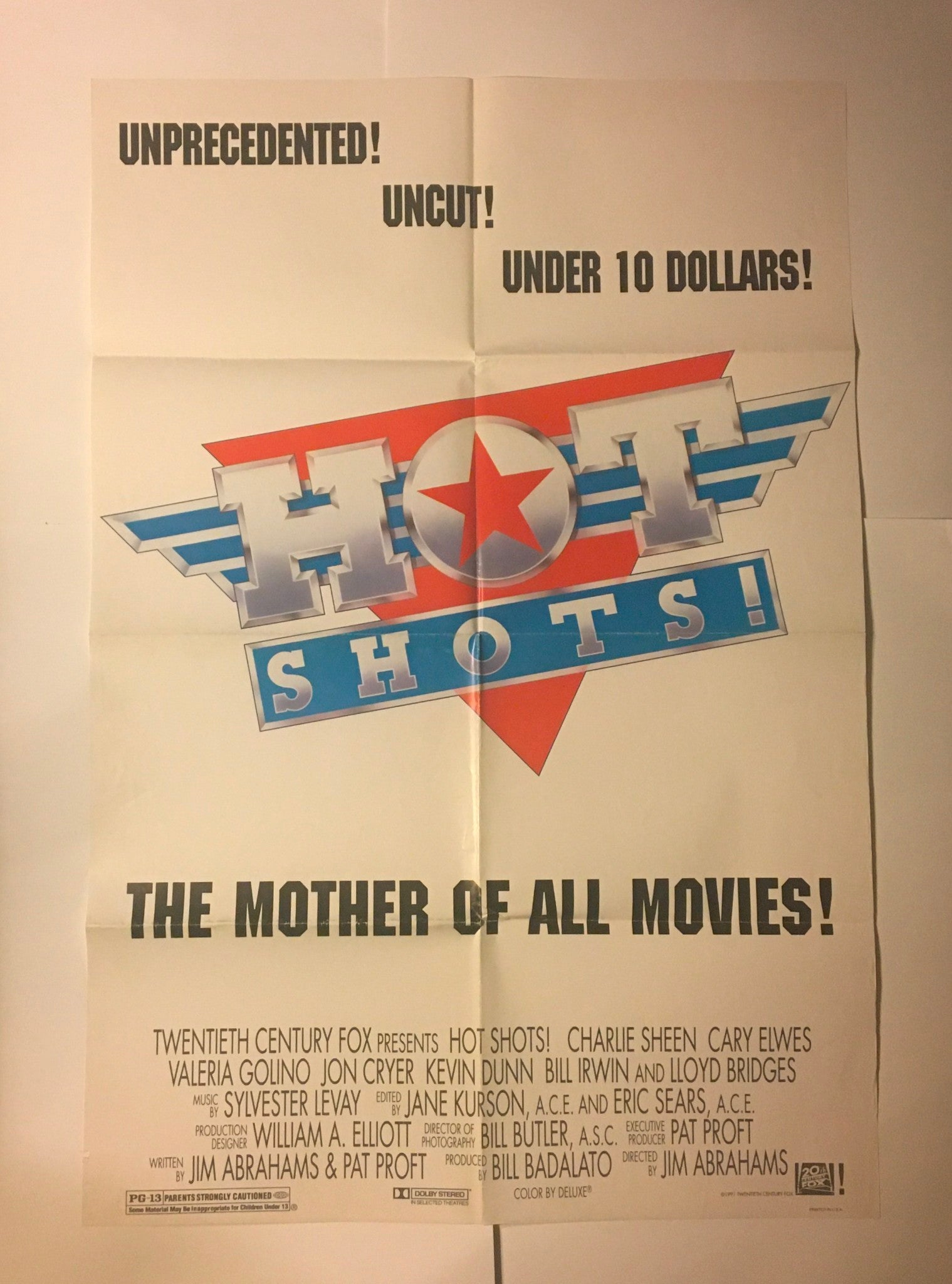 1991 Hot Shots! The Mother of All Movies 41"  x 27" Original Movie Poster