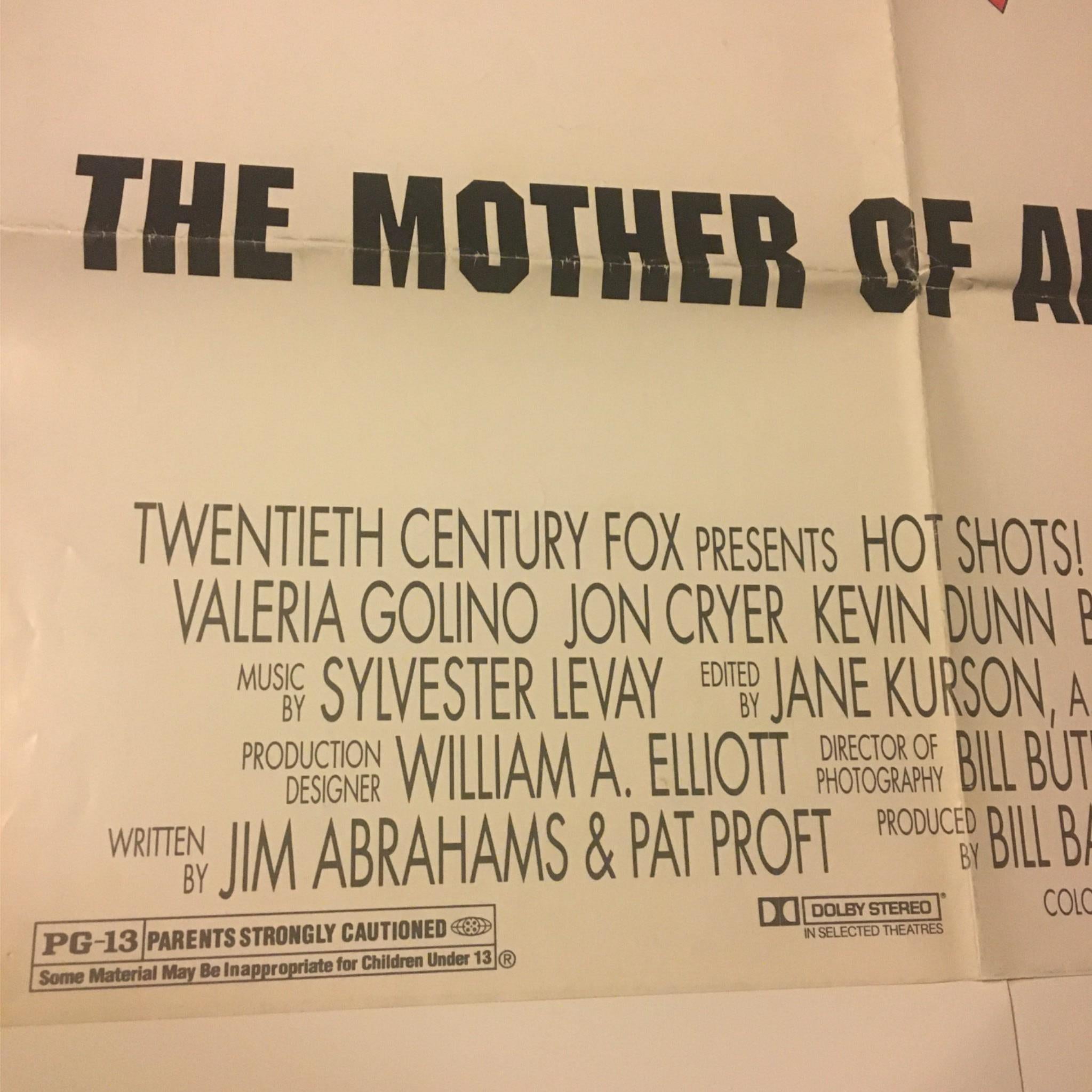 1991 Hot Shots! The Mother of All Movies 41"  x 27" Original Movie Poster