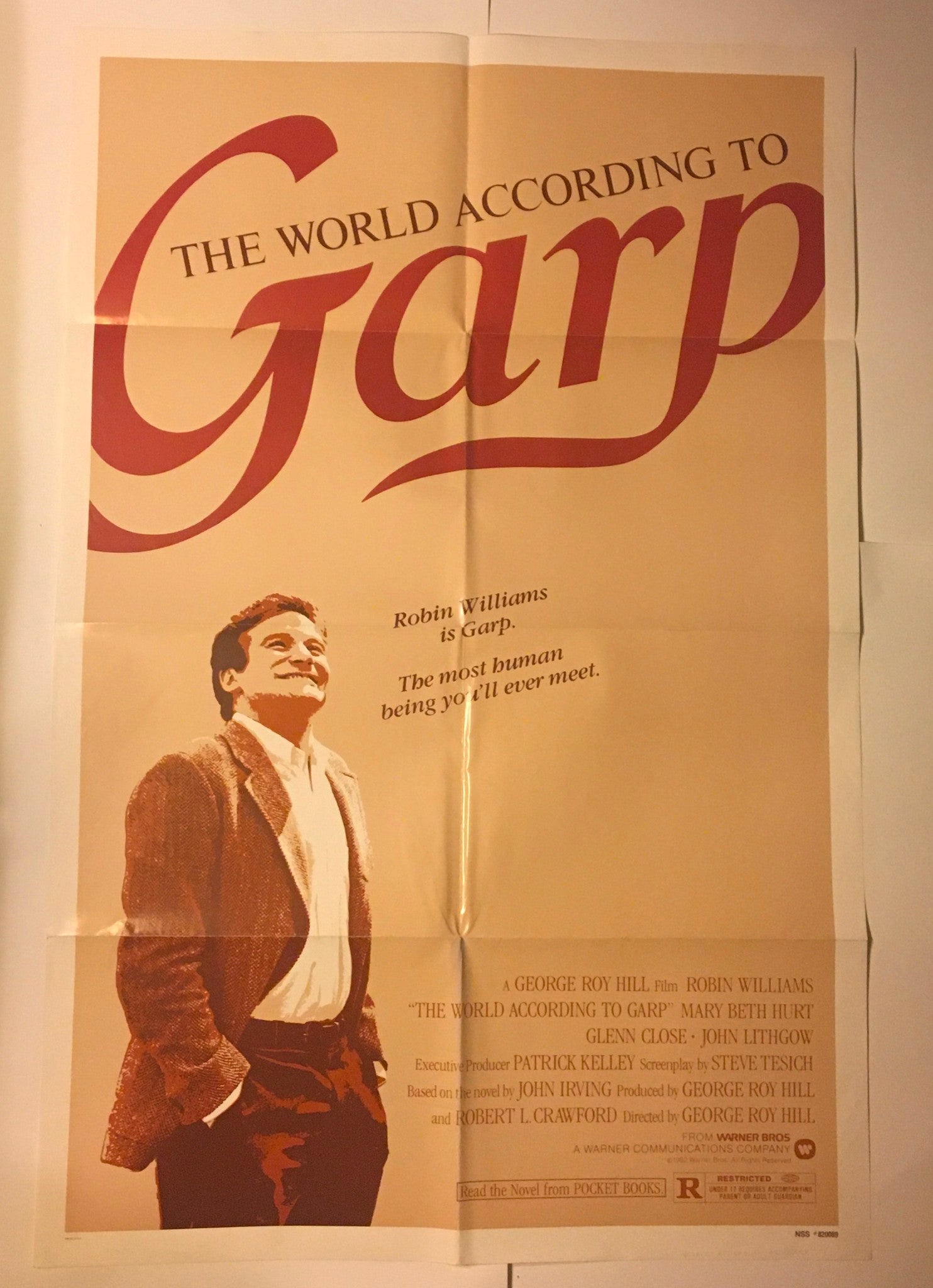 1982 The World According to Garp 41" x 27" Original Movie Poster Robin Williams