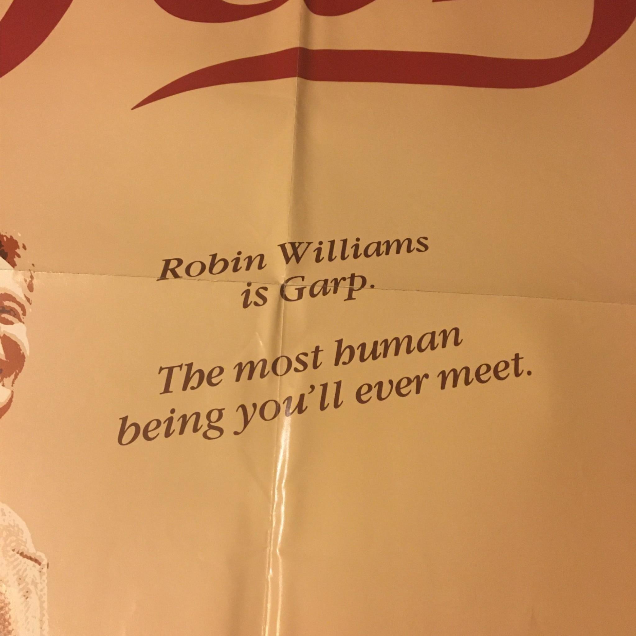 1982 The World According to Garp 41" x 27" Original Movie Poster Robin Williams