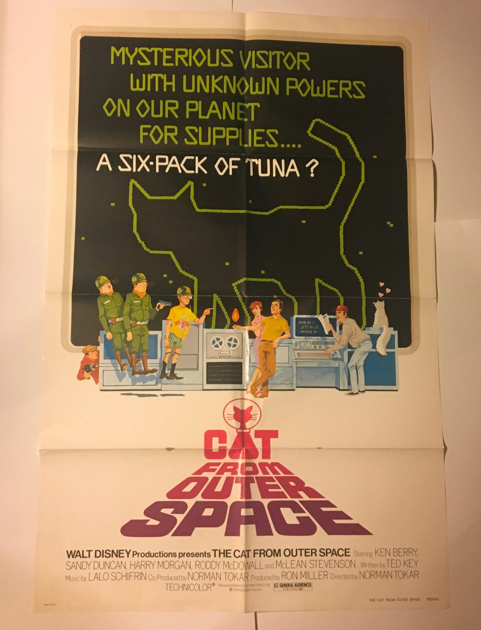 1978 Cat From Outer Space 41" x 27" Original Movie Poster