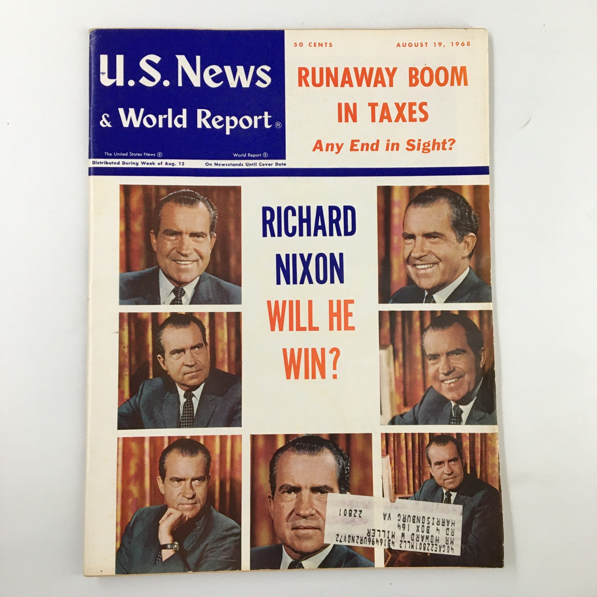 US News & World Report Magazine August 19 1968 Richard Nixon Will He Win?