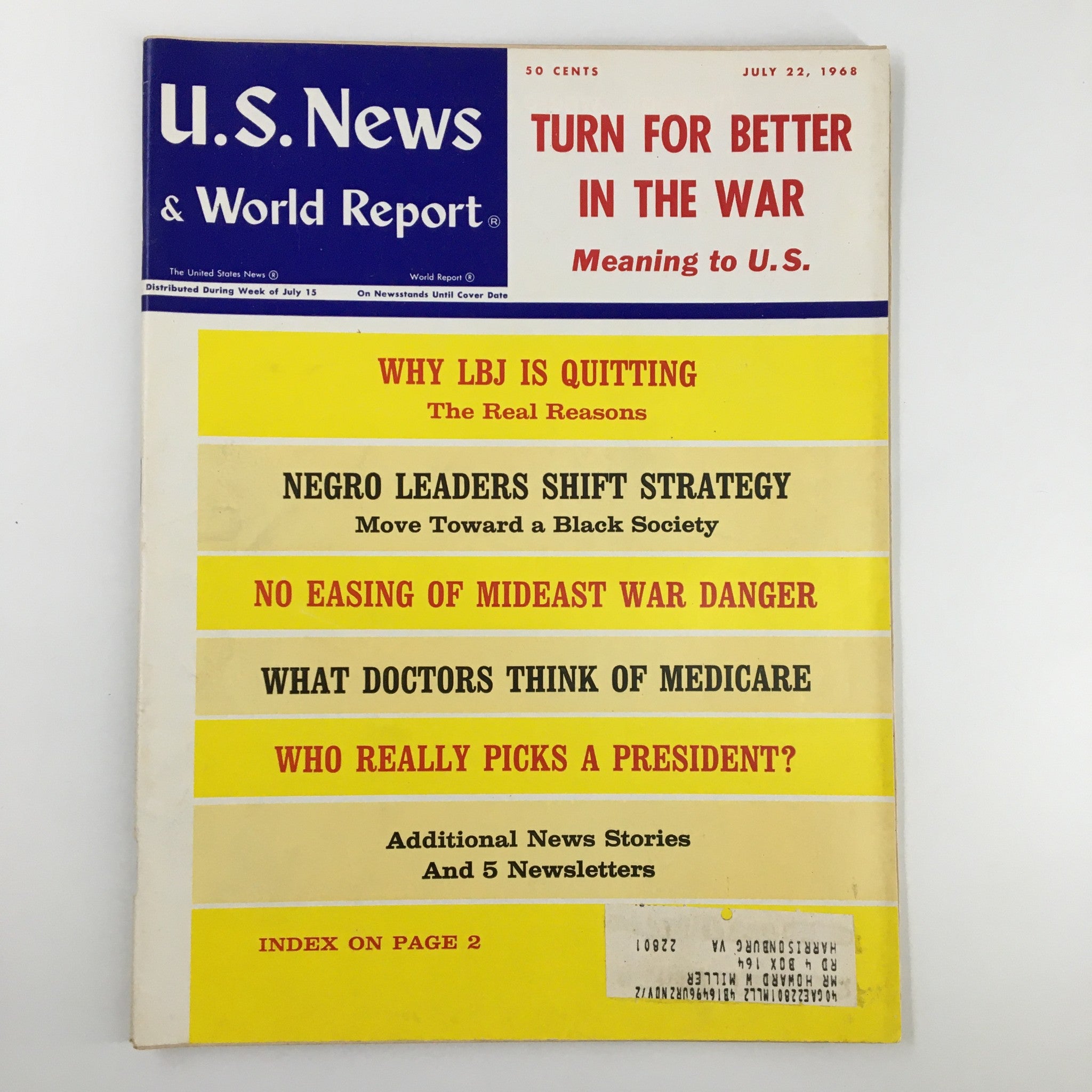 US News & World Report Magazine July 22 1968 Turn For Better in the War