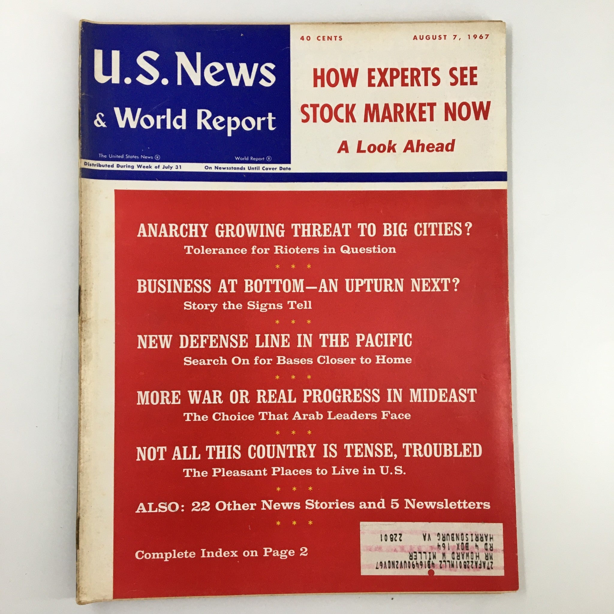 US News & World Report Magazine August 7 1967 How Experts See Stock Market Now