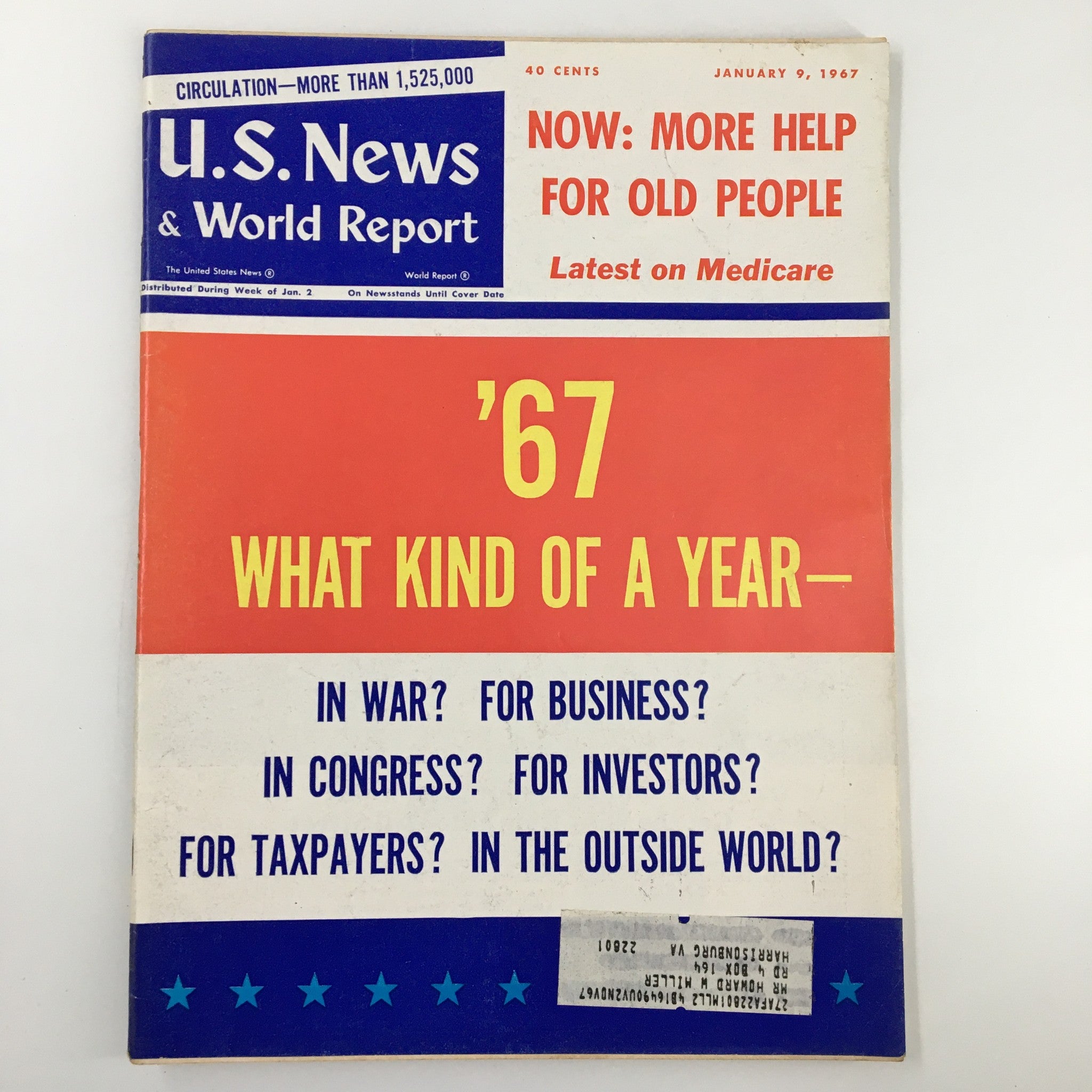 US News & World Report Magazine January 9 1967 Now More Help For Old People