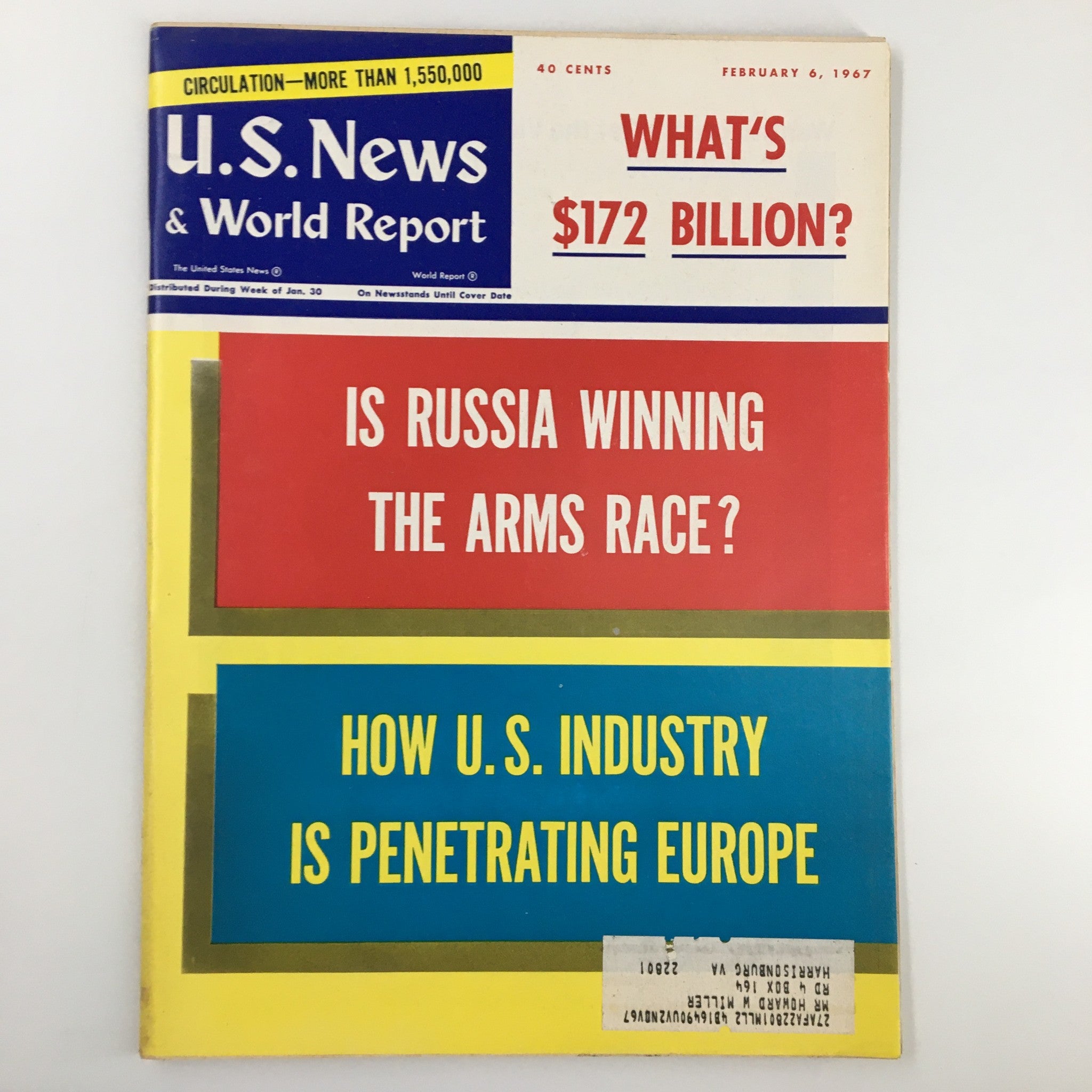 US News & World Report Magazine February 6 1967 Is Russia Winning The Arms Race