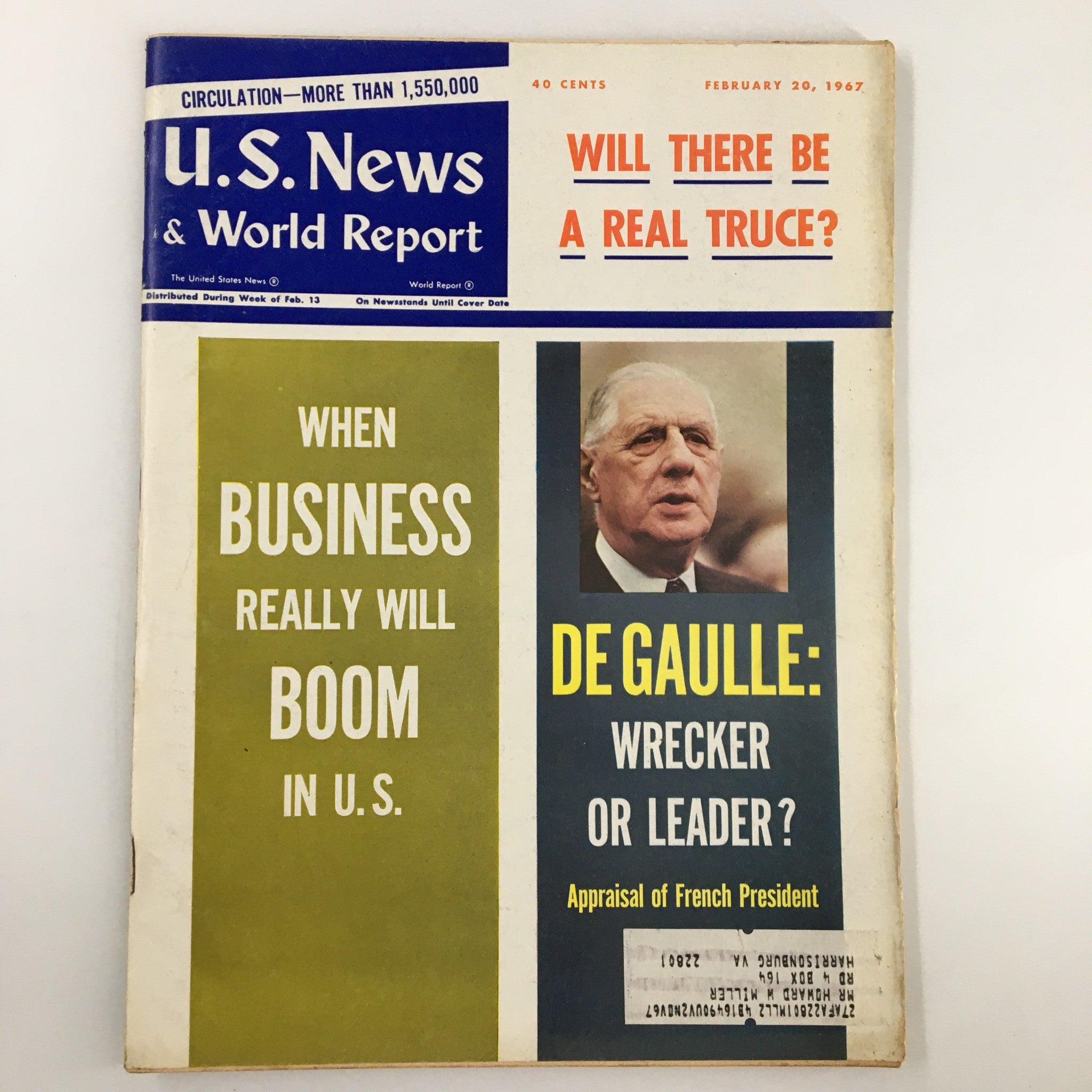 US News & World Report Magazine February 20 1967 President Charles De Gaulle