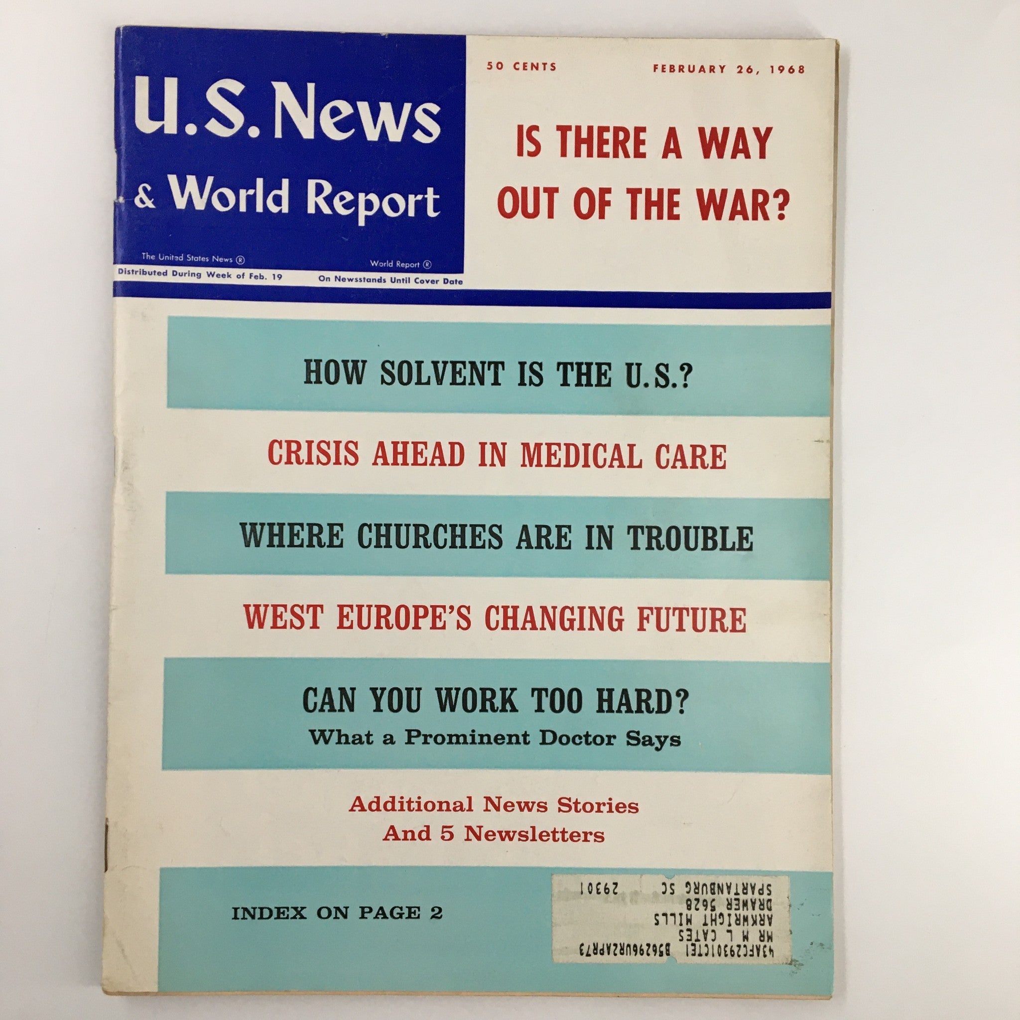 US News & World Report Magazine February 26 1968 Is There A Way Out of The War?