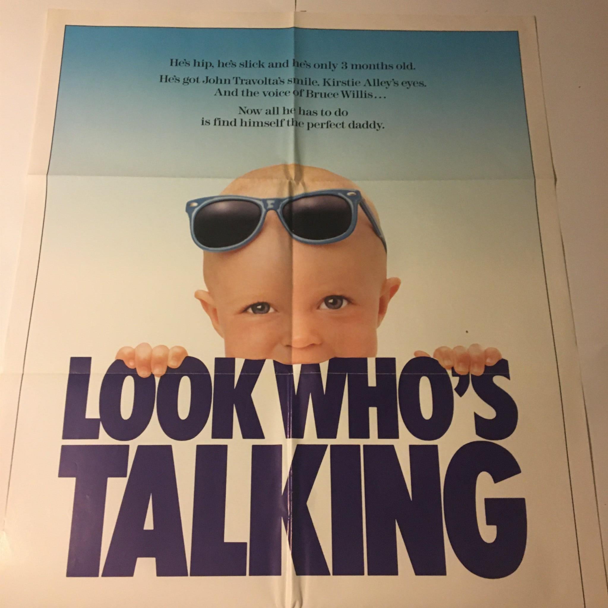 1989 Look Who's Talking 41" x 27" Original Movie Poster John Travolta