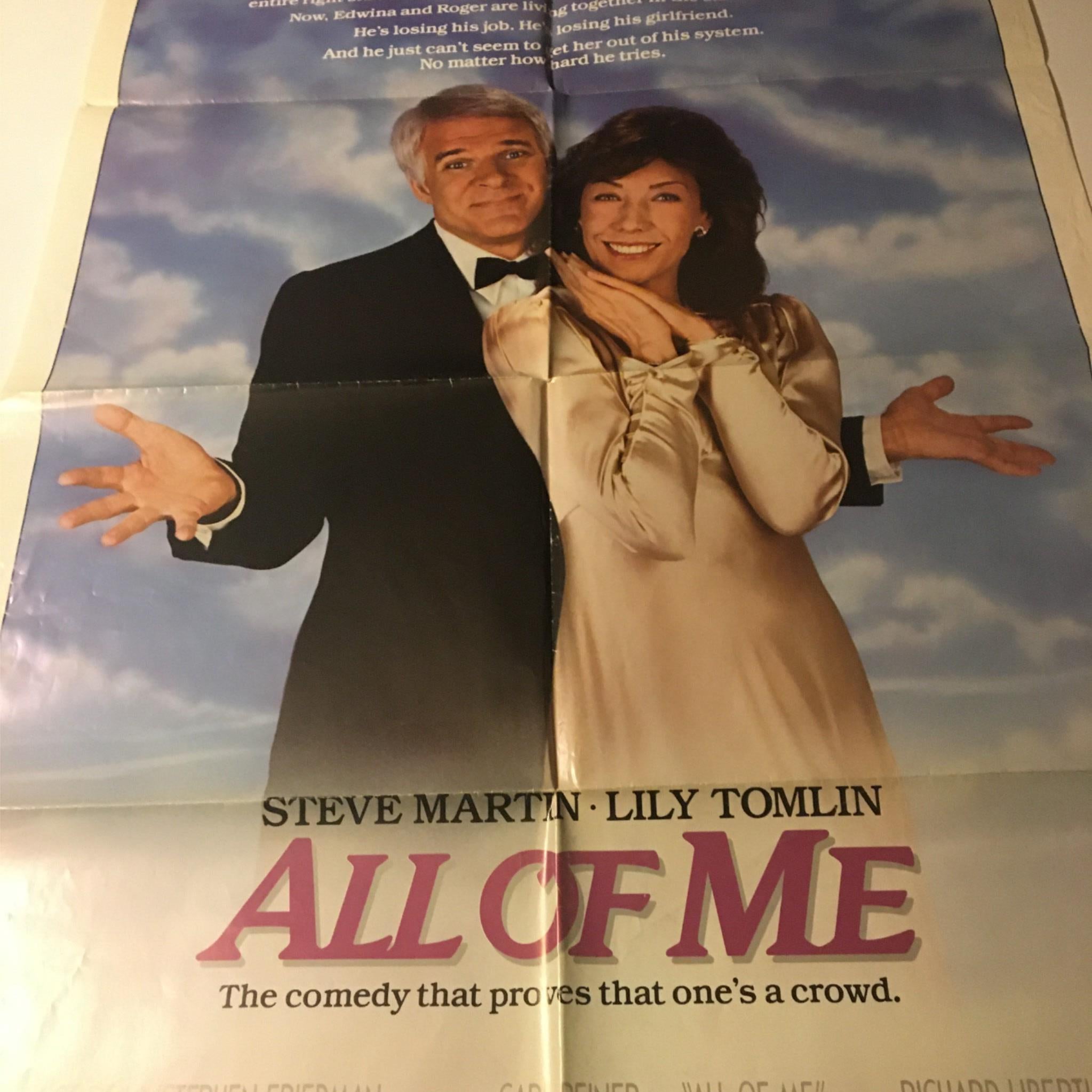 1984 All of Me 41" x 27" Original Movie Poster Stever Martin, Lily Tomlin