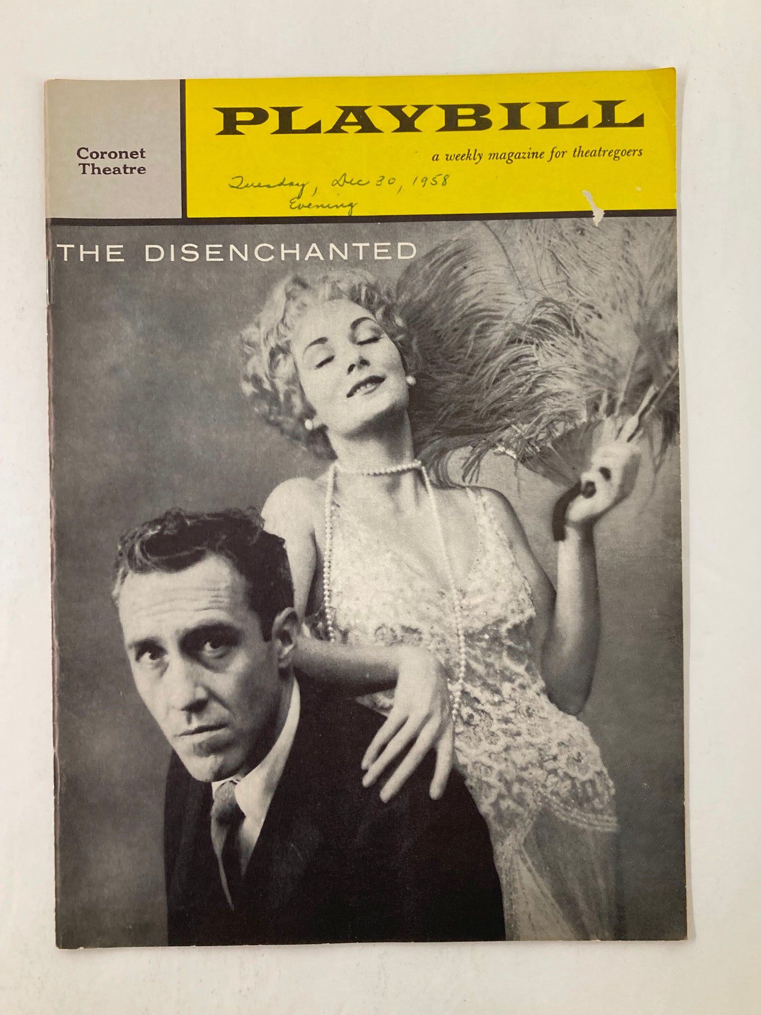 1958 Playbill Coronet Theatre Jason Robards Jr. in The Disenchanted