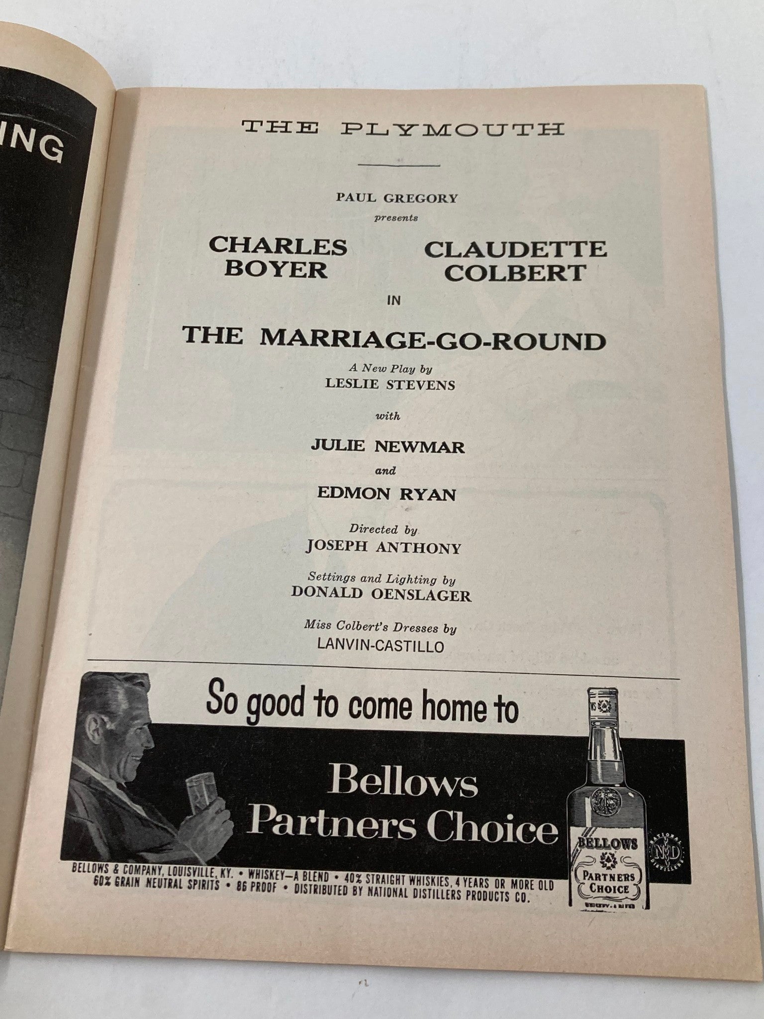 1959 Playbill The Plymouth Theatre Charles Boyer in The Marriage Go-Round