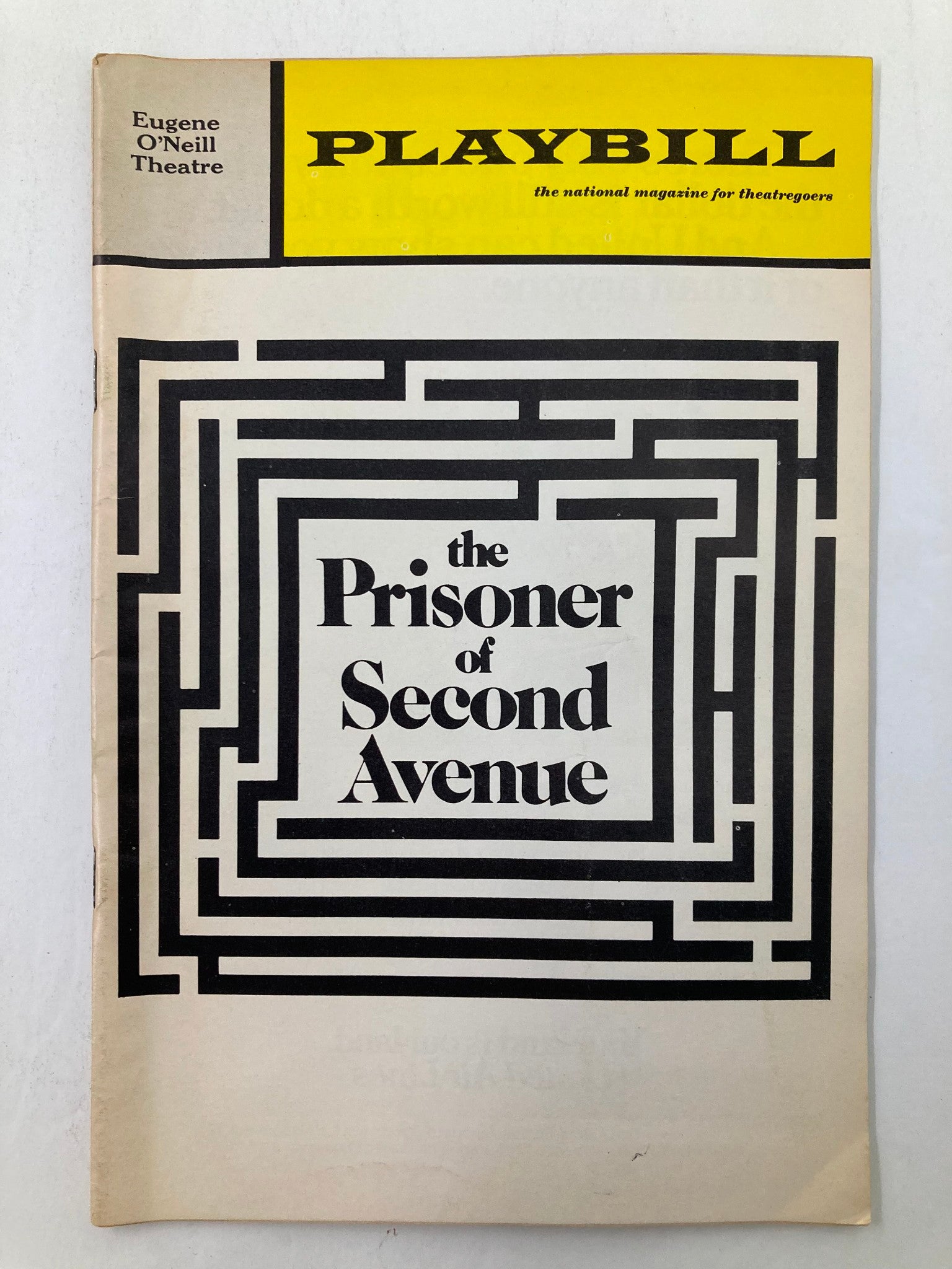 1972 Playbill Eugene O'Neill Theatre Art Carney in The Prisone of Second Avenue