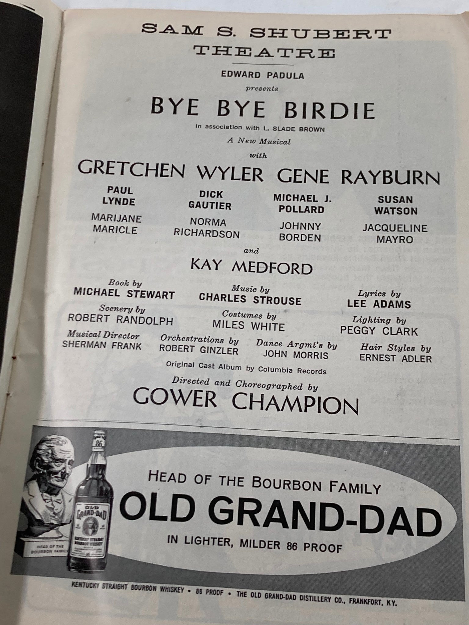 1961 Playbill Sam S. Shubert Theatre Gretchen Wyler in Bye Bye Birdie