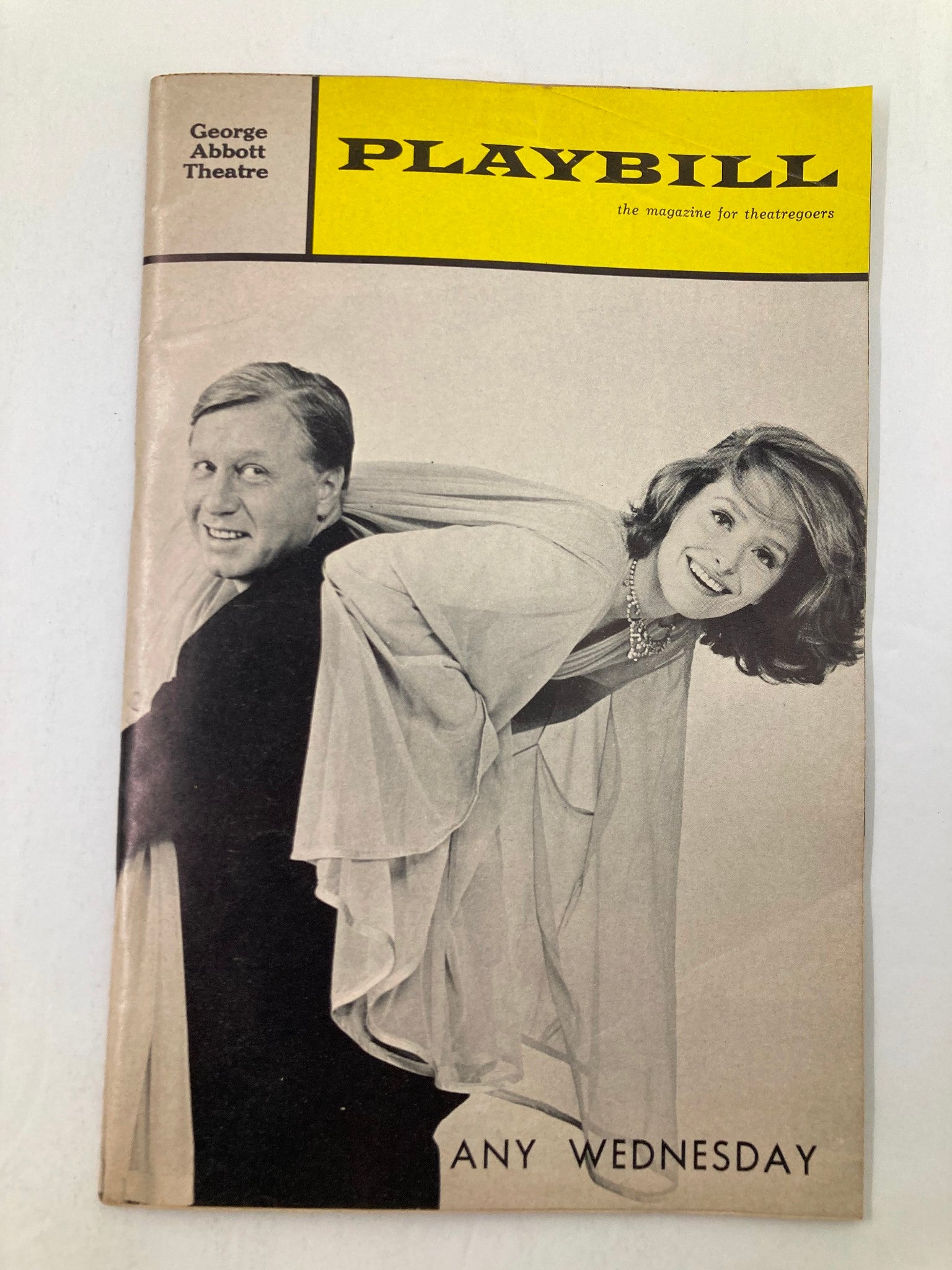 1966 Playbill George Abbott Theatre George Gaynes, Sandra Smith in Any Wednesday