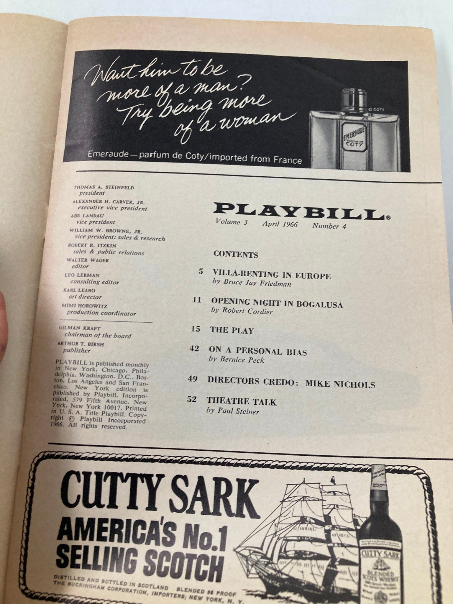 1966 Playbill George Abbott Theatre George Gaynes, Sandra Smith in Any Wednesday