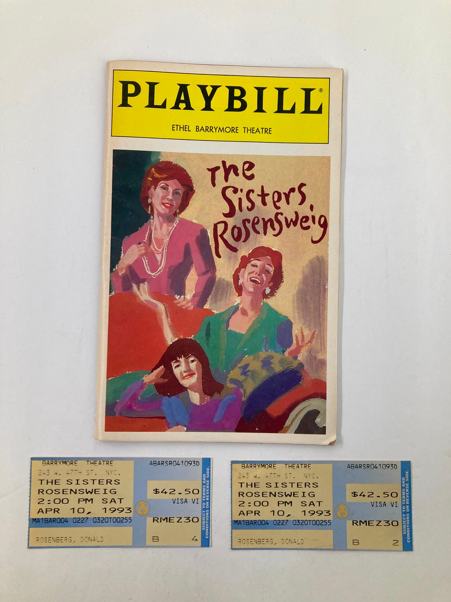 1993 Playbill Ethel Barrymore Theatre Jane Alexander in The Sisters Rosenweig