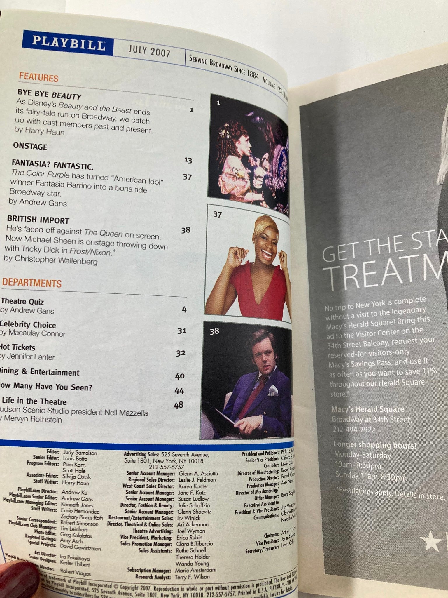 2007 Playbill Walter Kerr Theatre Christine Ebersole in Grey Gardens