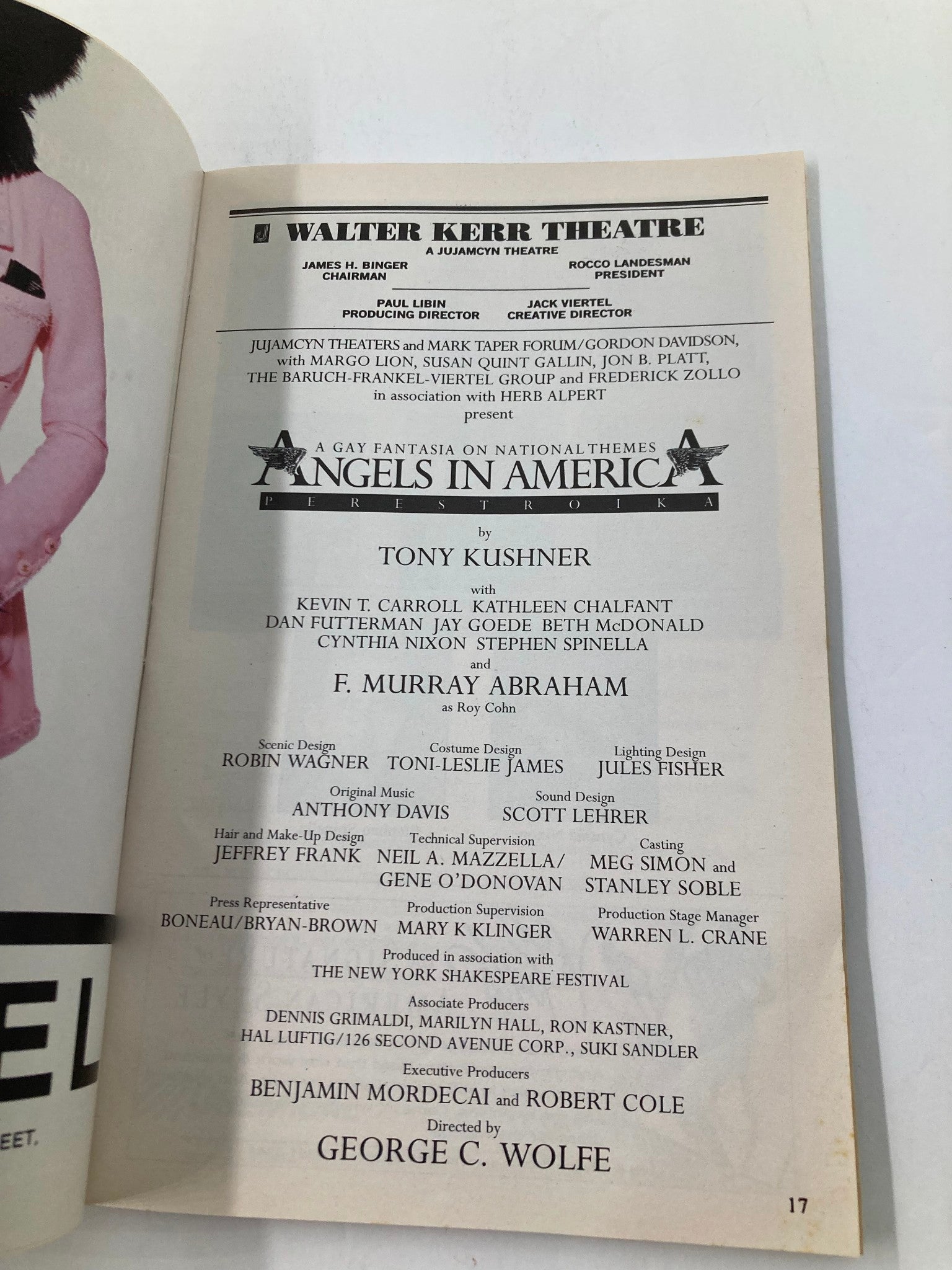 1994 Playbill Walter Kerr Theatre Perestroika Angels in America by Tony Kushner