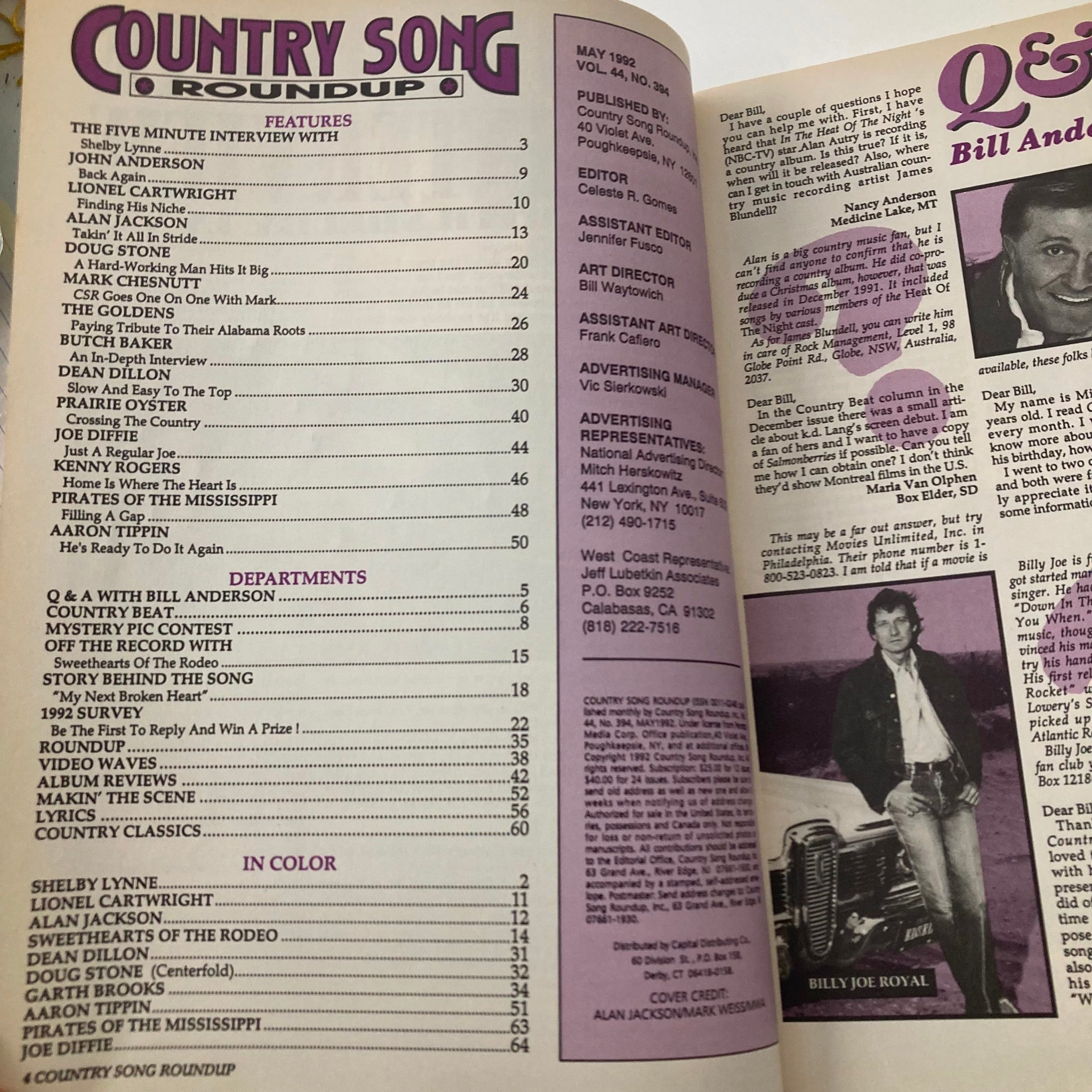 Country Song Roundup Magazine May 1992 Alan Jackson and Doug Stone No Label