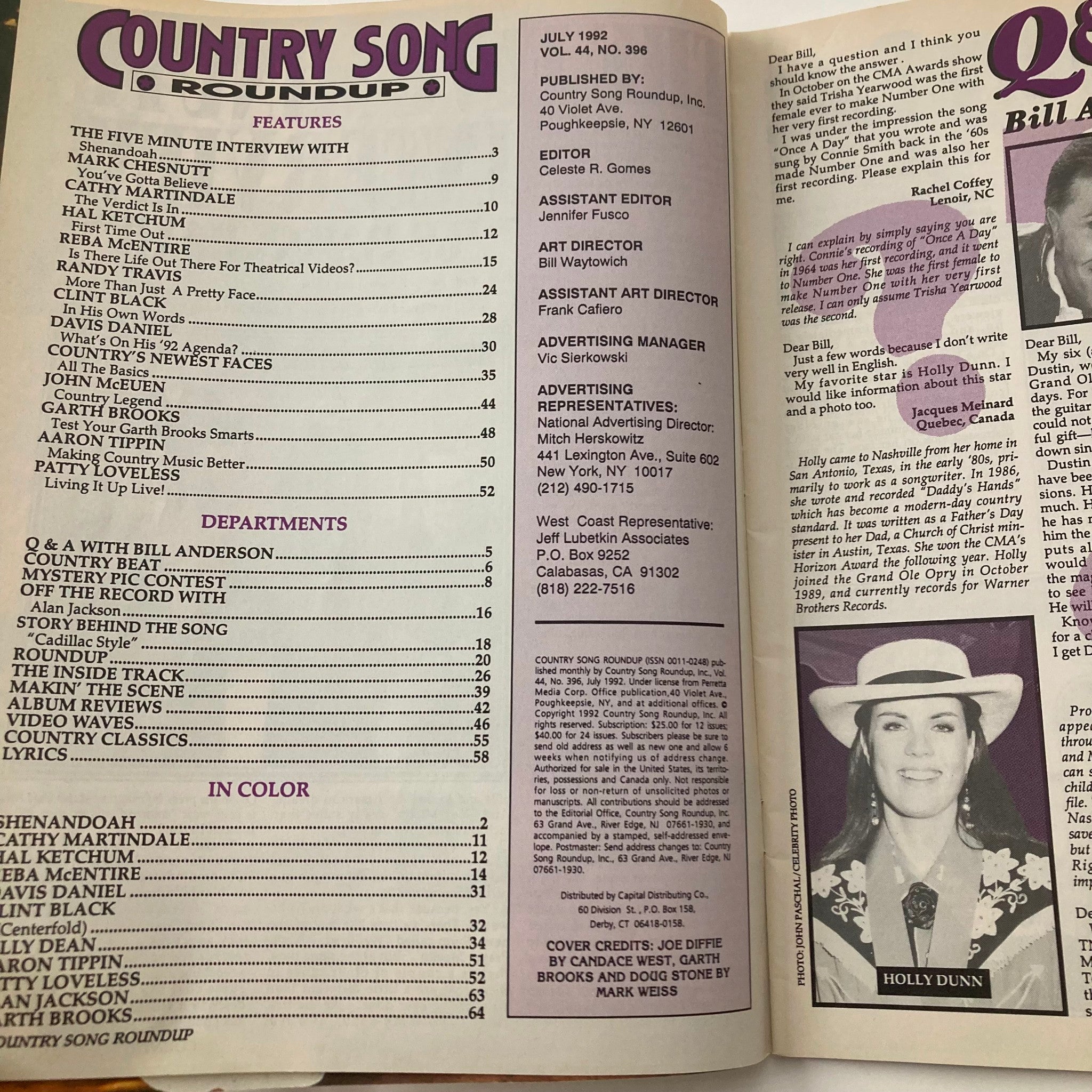 Country Song Roundup Magazine July 1992 Billy Dean and Doug Stone No Label