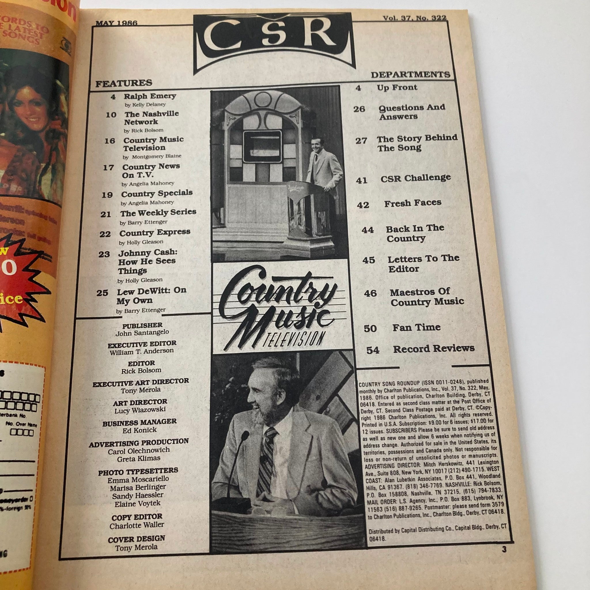 VTG Country Song Roundup Magazine May 1986 Johnny Cash and Ralph Emery