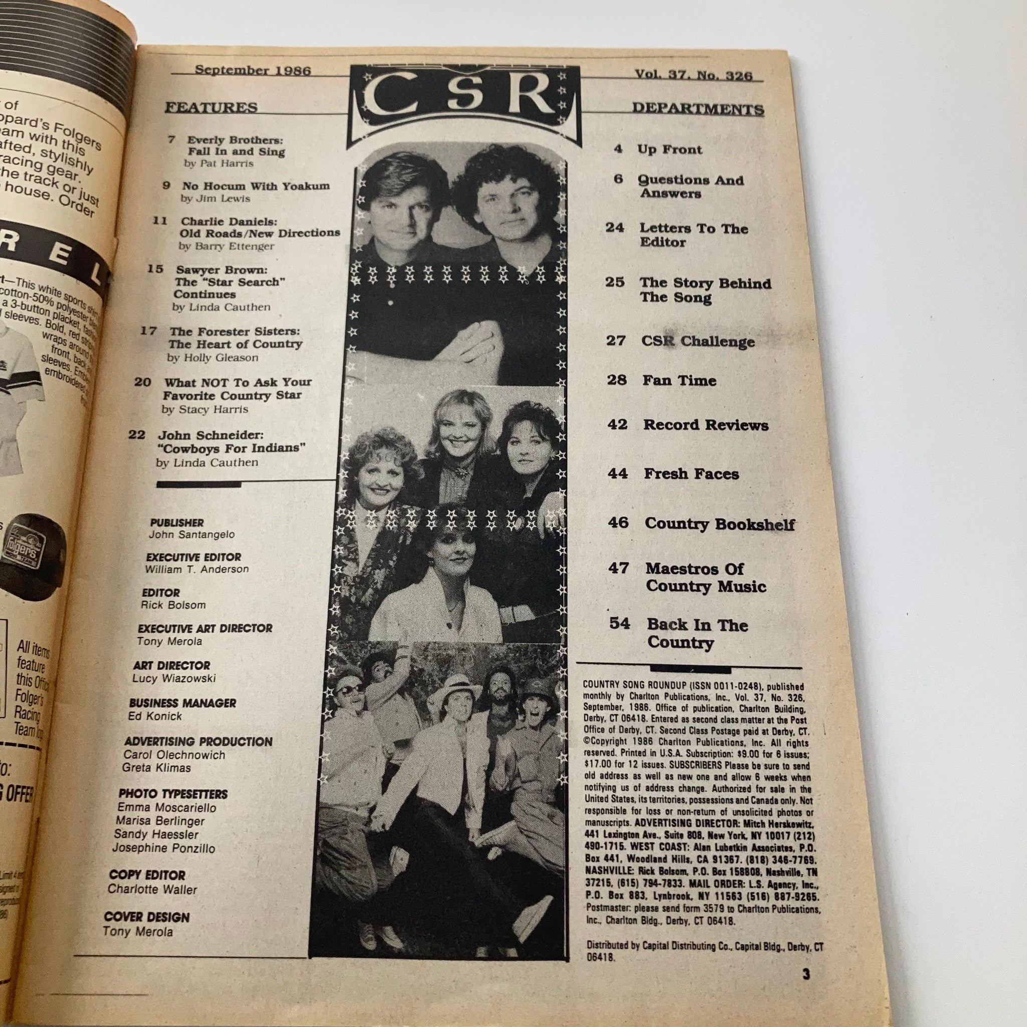 VTG Country Song Roundup Magazine September 1986 The Forester Sisters