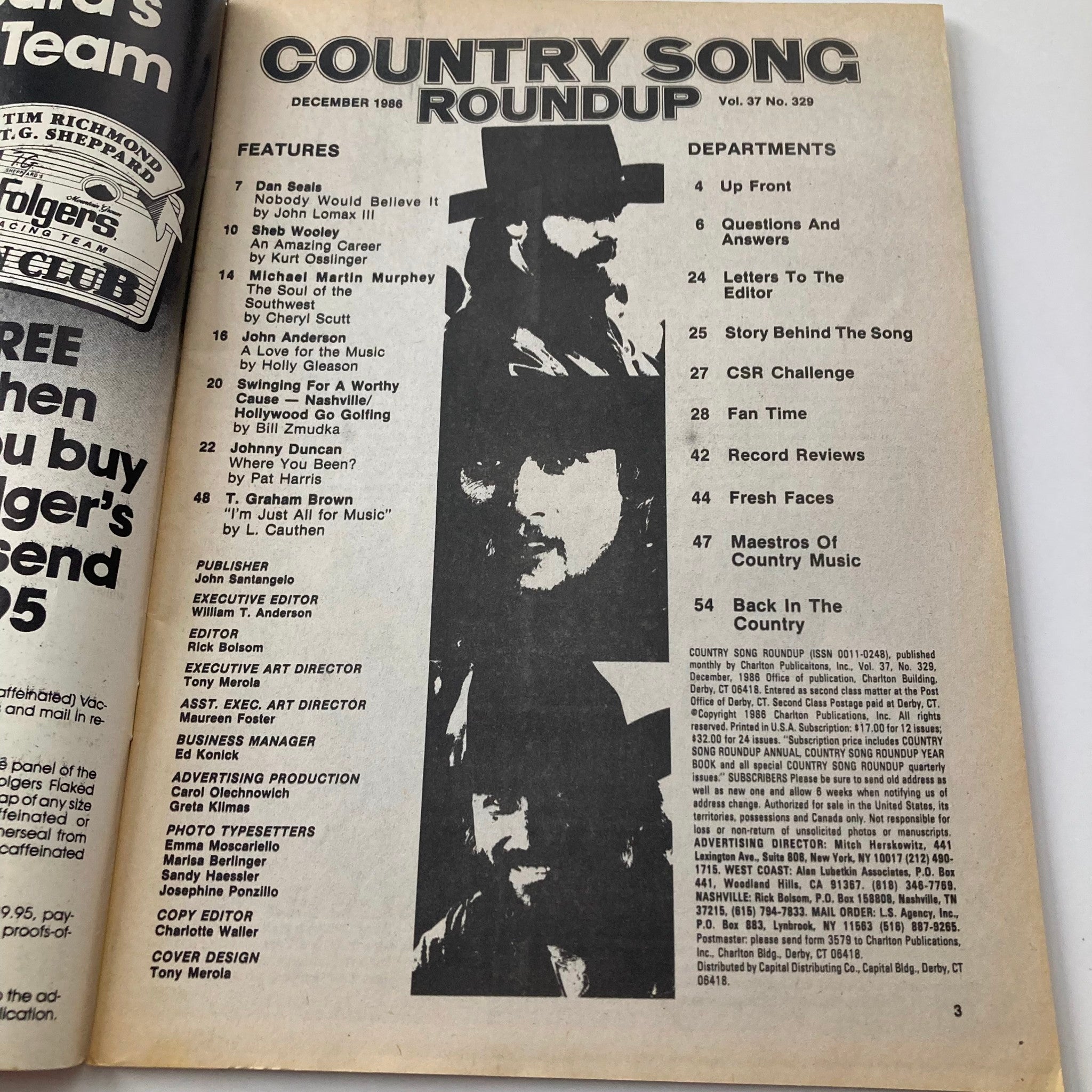 VTG Country Song Roundup Magazine December 1986 John Anderson & Dan Seals