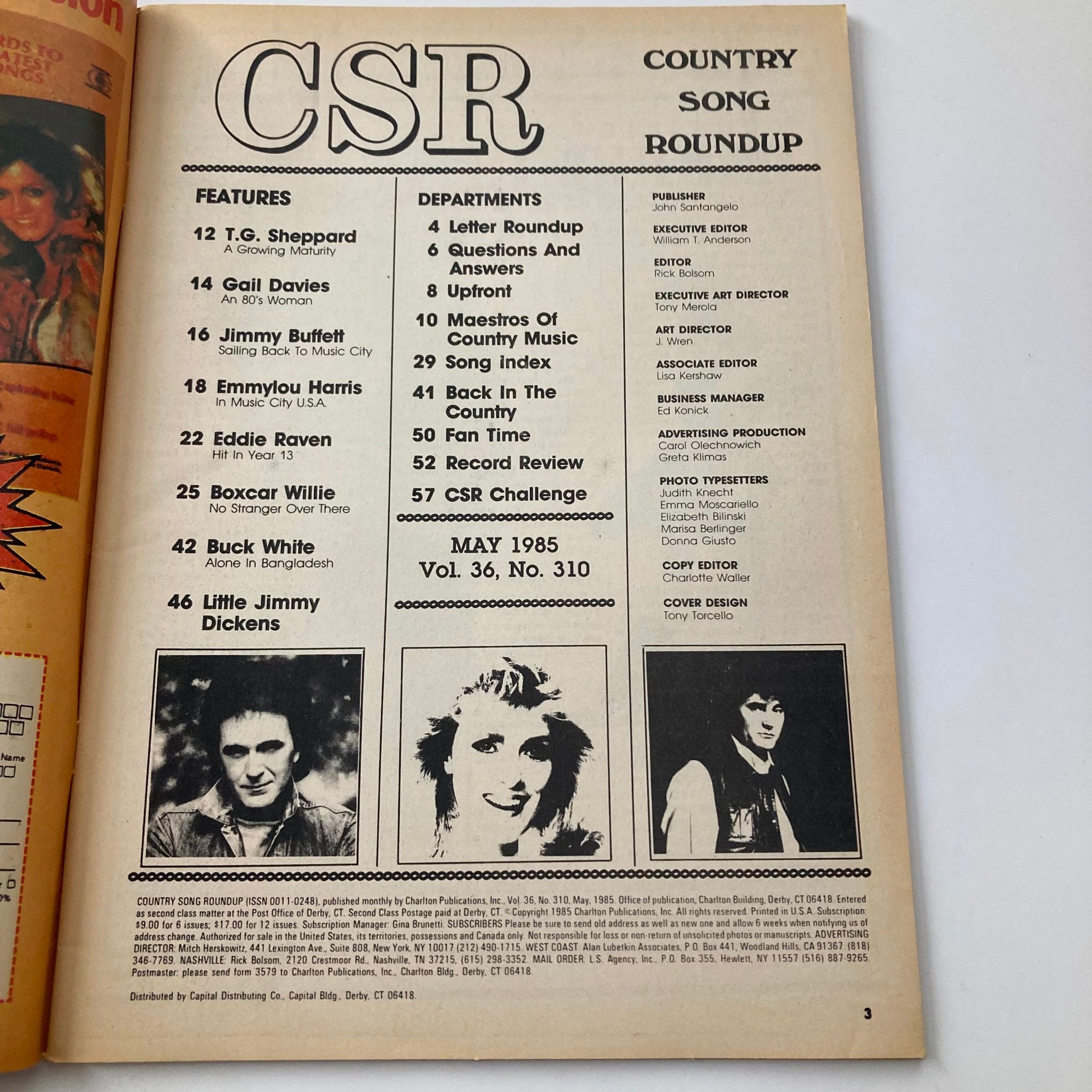 VTG Country Song Roundup Magazine May 1985 Emmylou Harris and Gail Davies