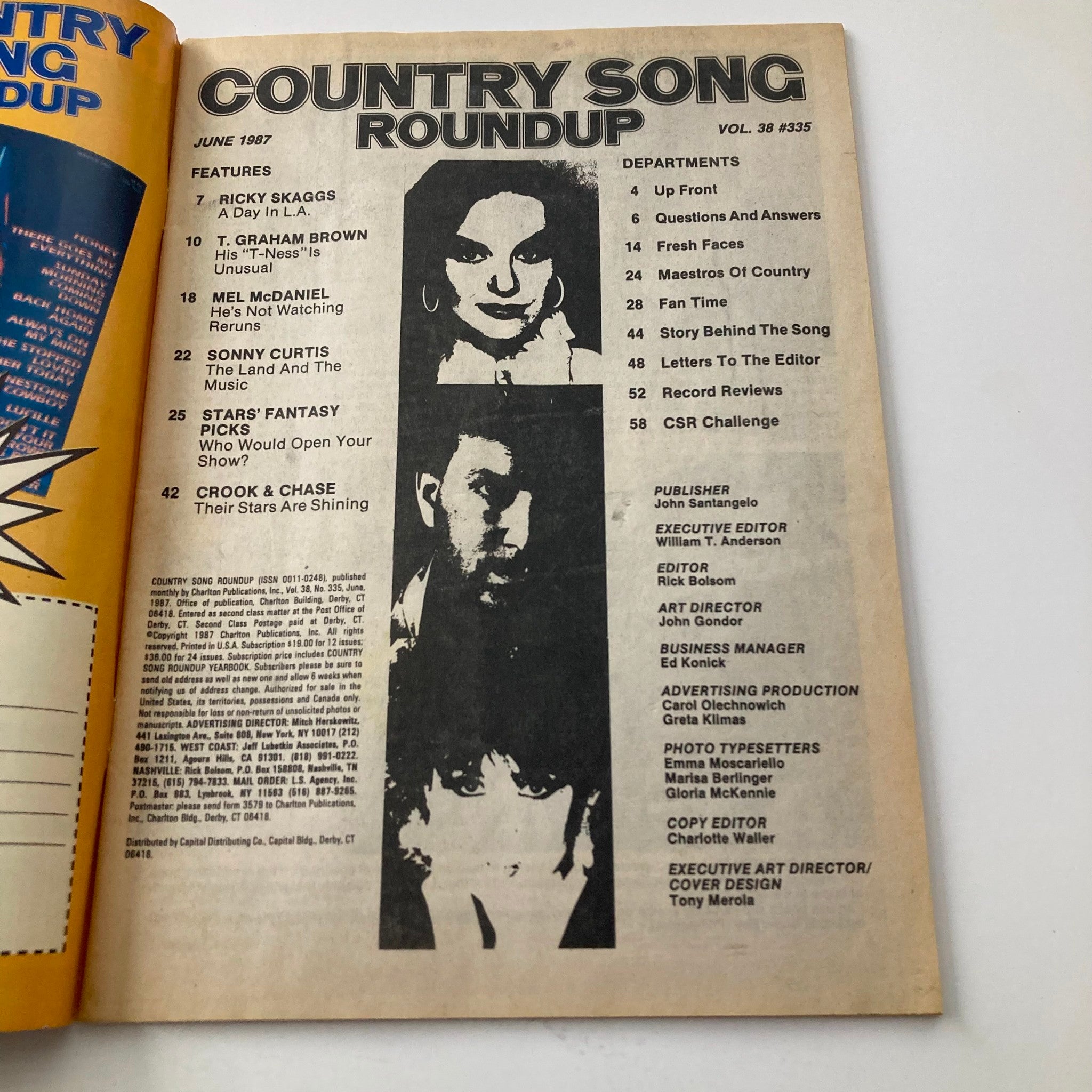 VTG Country Song Roundup Magazine June 1987 Ricky Skaggs, Crook & Chase