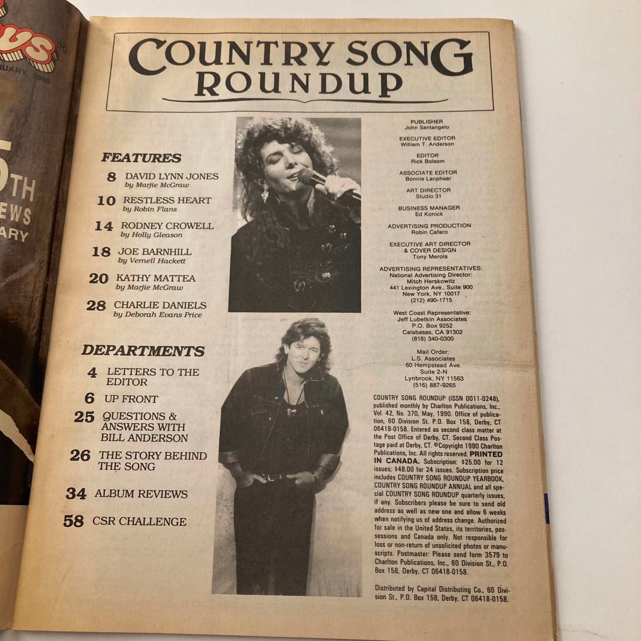 VTG Country Song Roundup Magazine May 1990 Kathy Mattea & Restless Heart