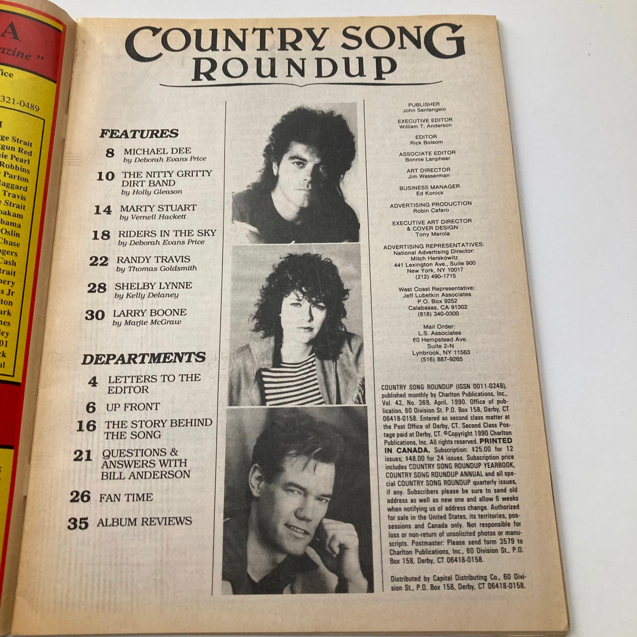 VTG Country Song Roundup Magazine April 1990 The Nitty Gritty Dirt Band