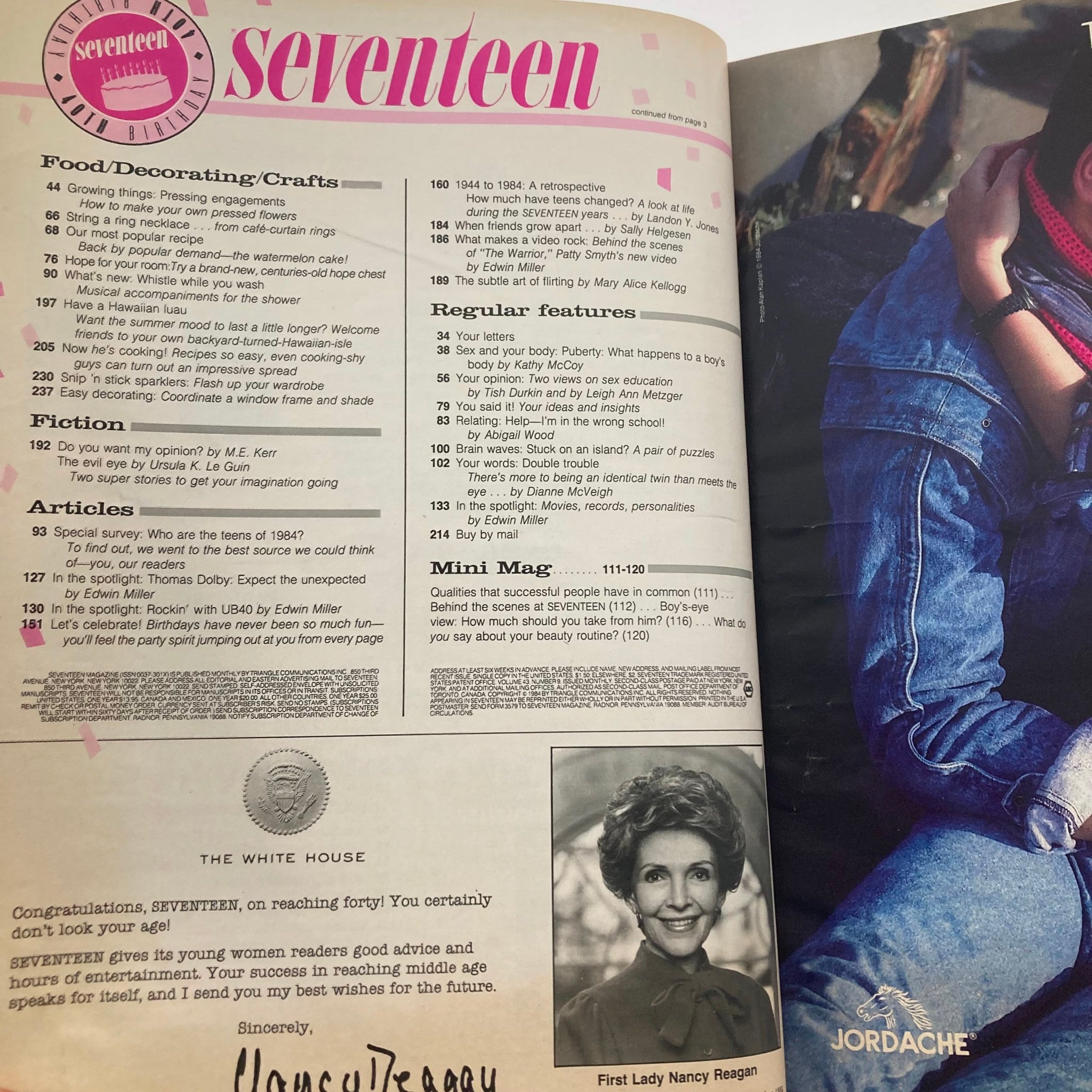 VTG Seventeen Magazine September 1984 Rachel Dillman Special 40th Birthday Issue