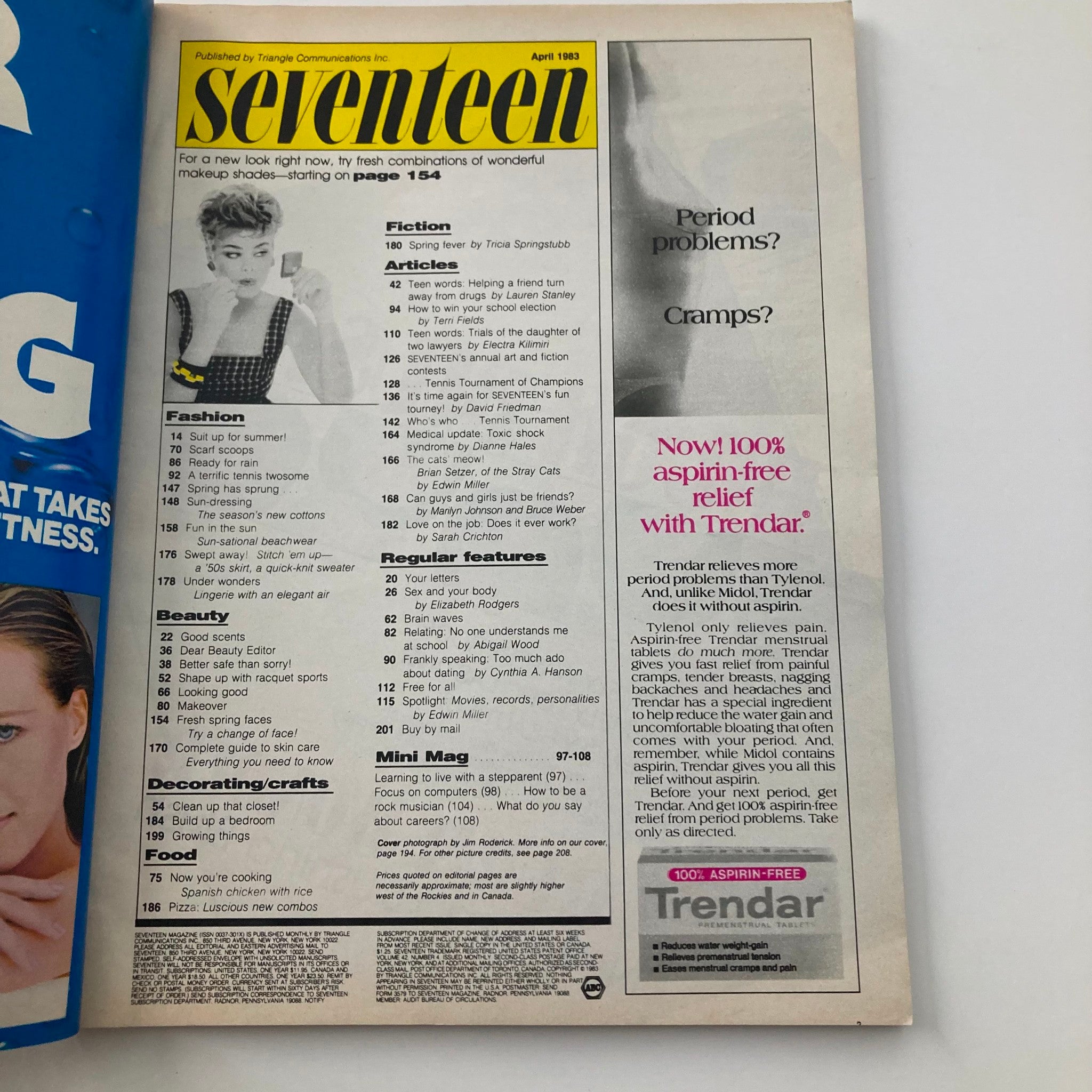 VTG Seventeen Magazine April 1983 Complete Skin Care Guide No Label