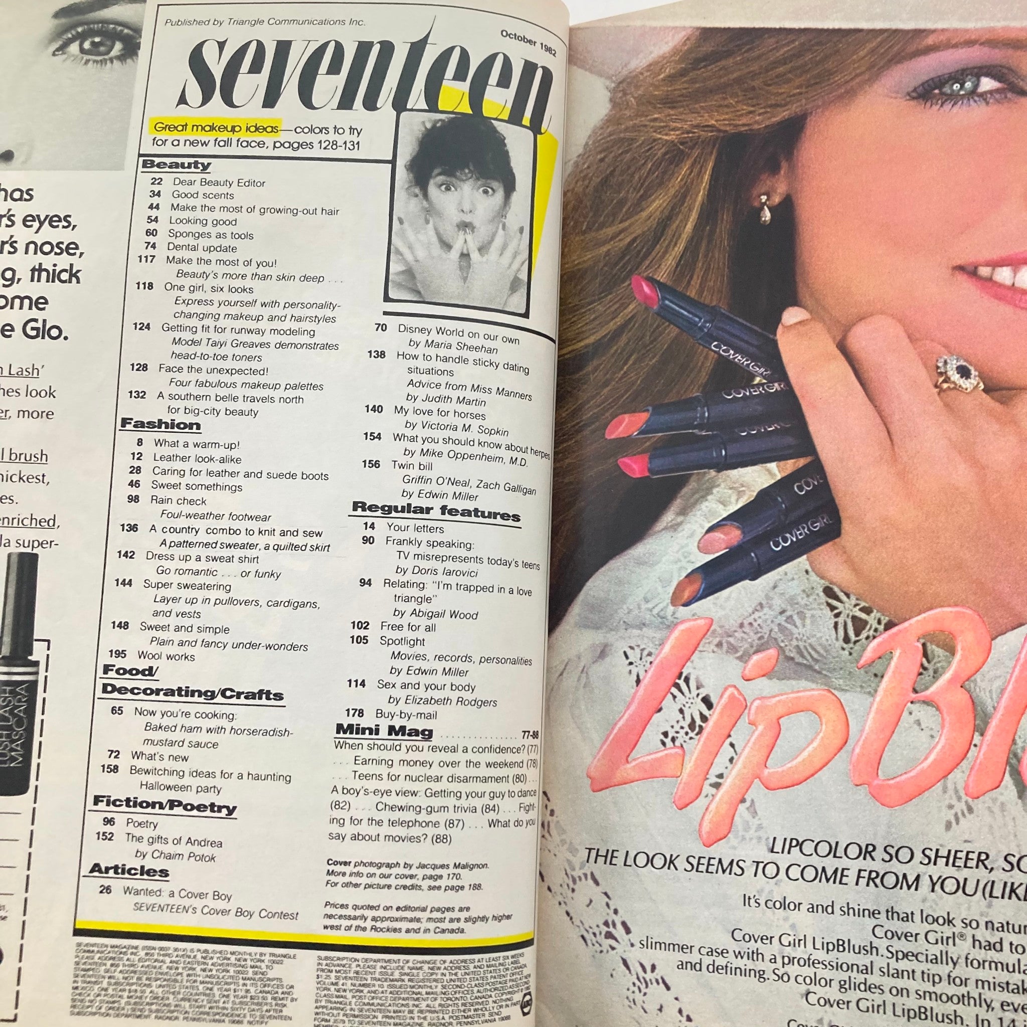 VTG Seventeen Magazine October 1982 Handling Sticky Dating Situations No Label