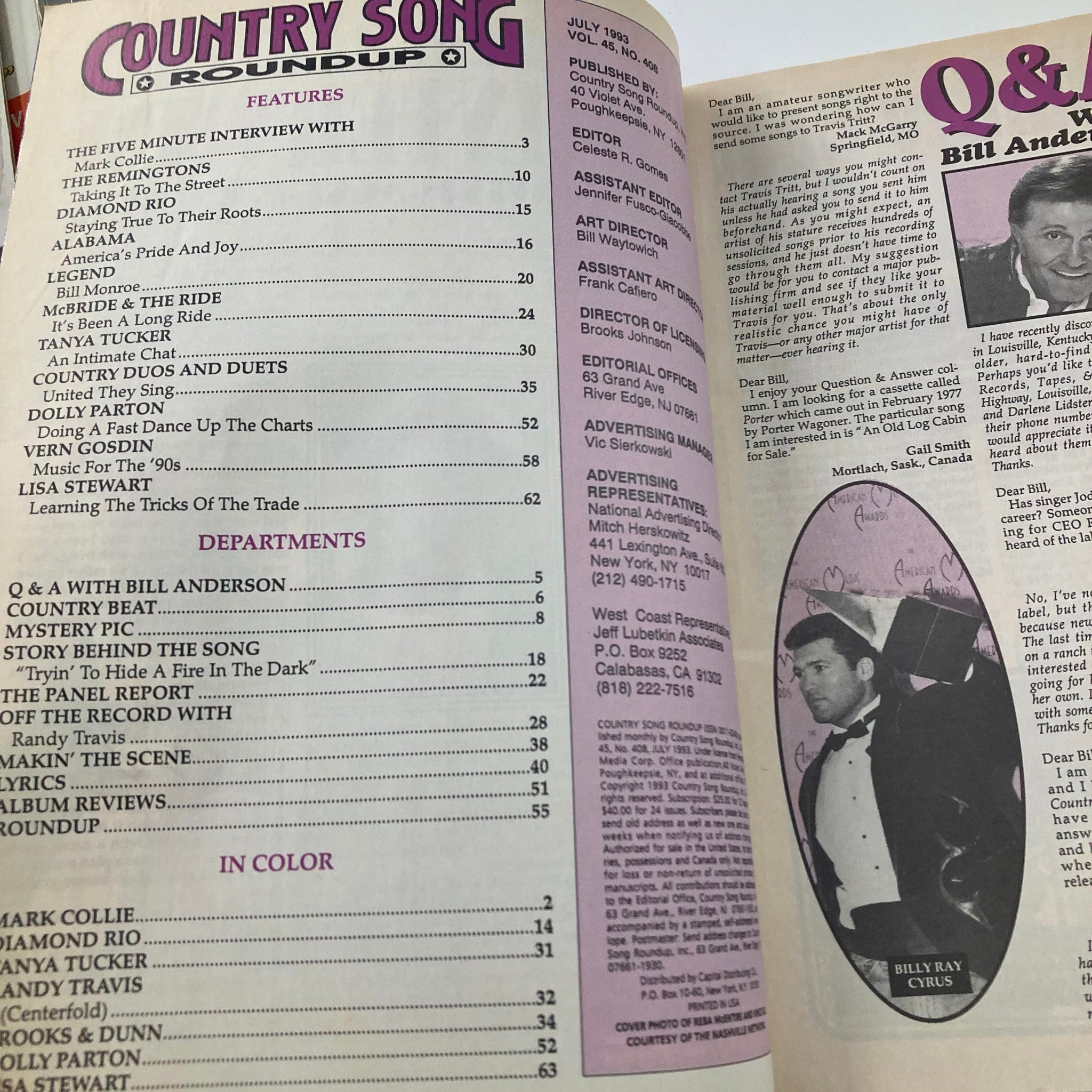 Country Song Roundup Magazine July 1993 Brooks and Dunn No Label