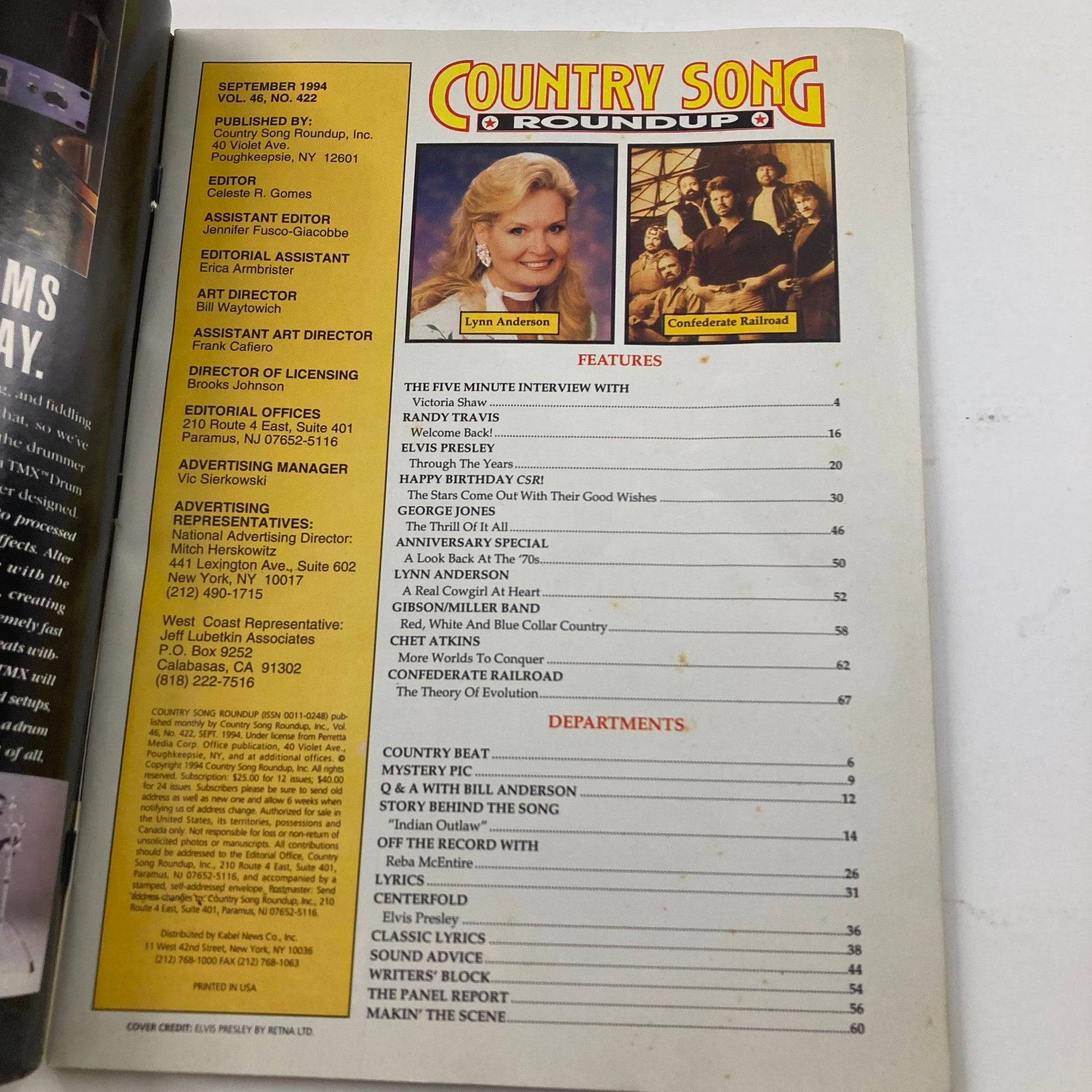 Country Song Roundup Magazine September 1994 Elvis Presley No Label