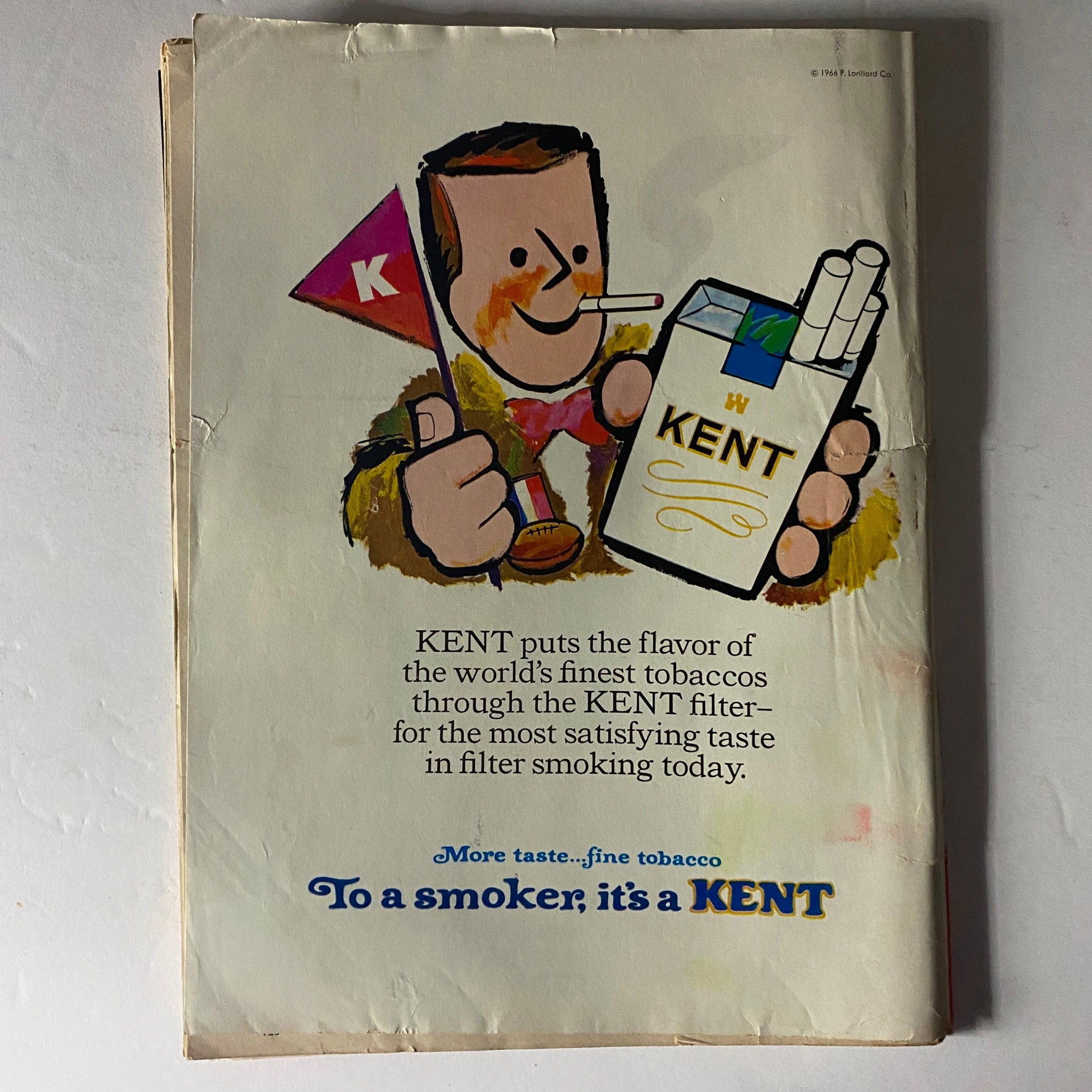 Back cover advertisement from Time Magazine November 11 1966 for KENT cigarettes, showcasing a colorful illustration and promoting the brand's tobacco products.
