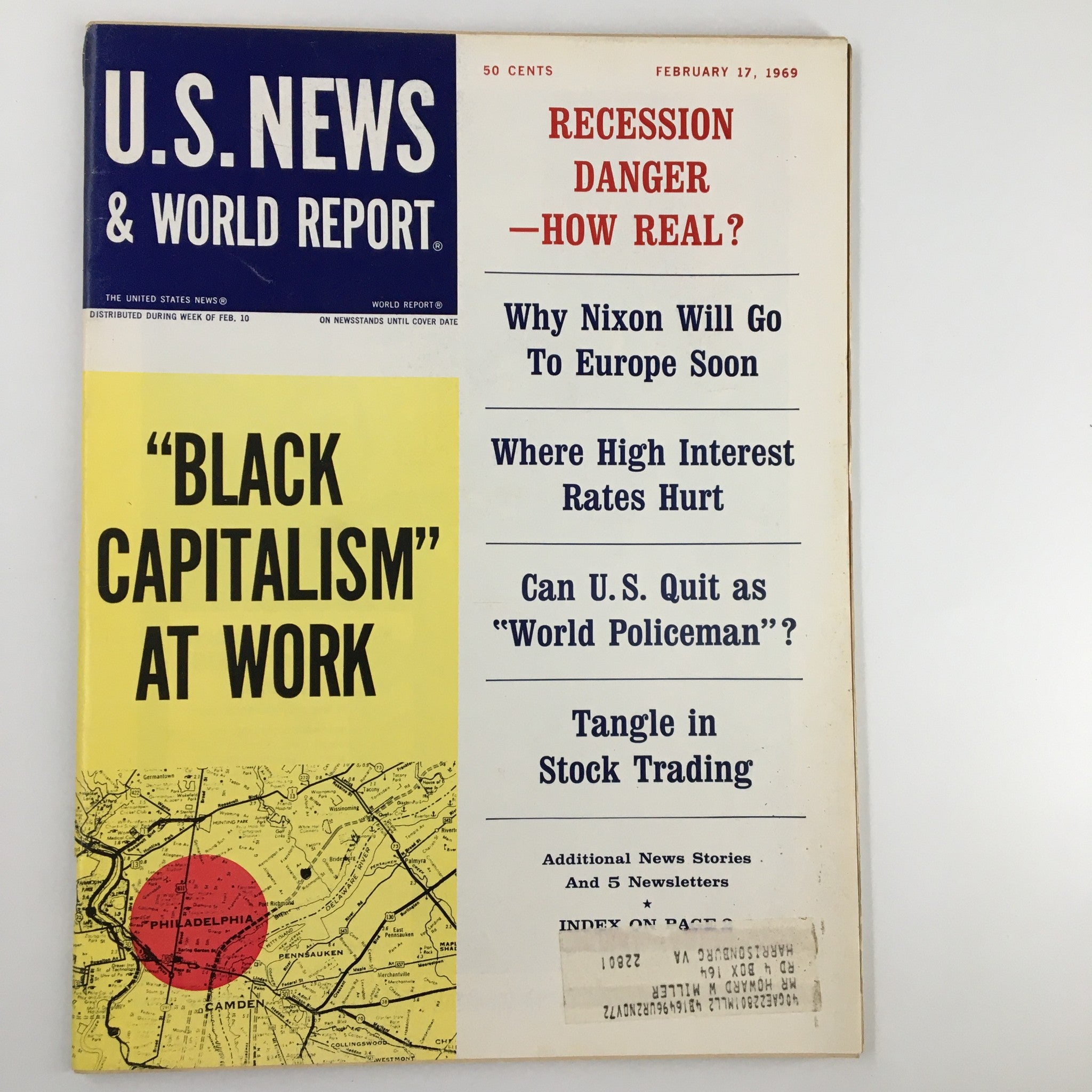 US News & World Report Magazine February 17 1969 Black Capitalism at Work